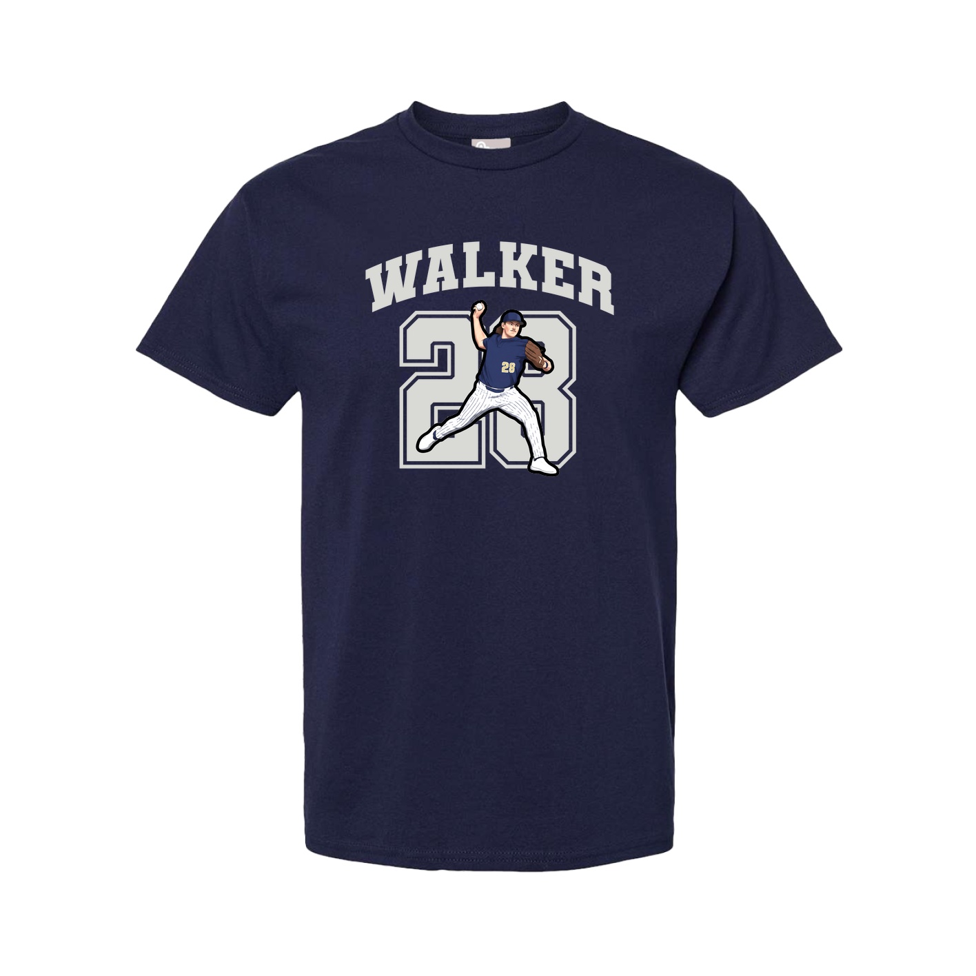Youth Tee — Number in Navy
