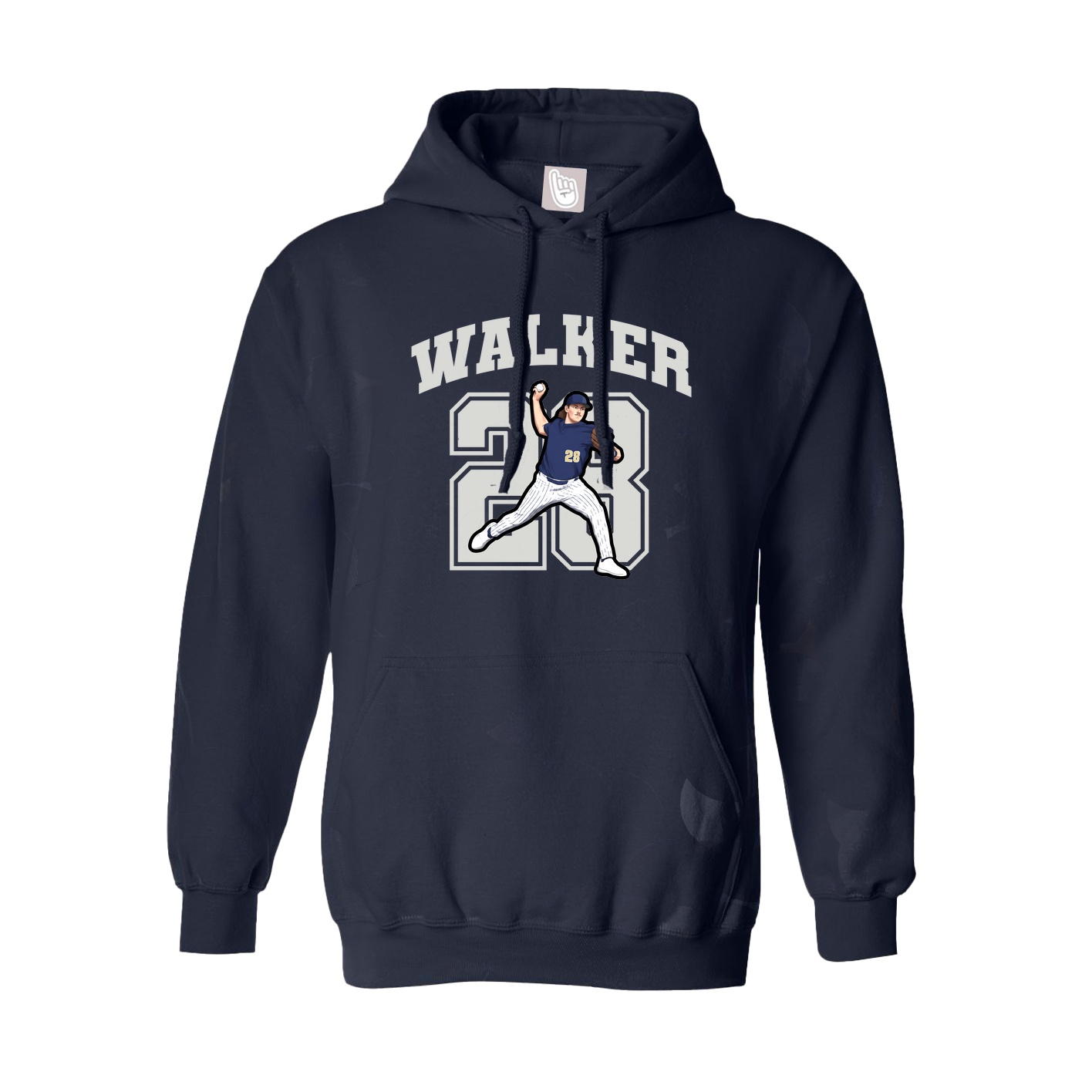 Hoodie — Number in Navy