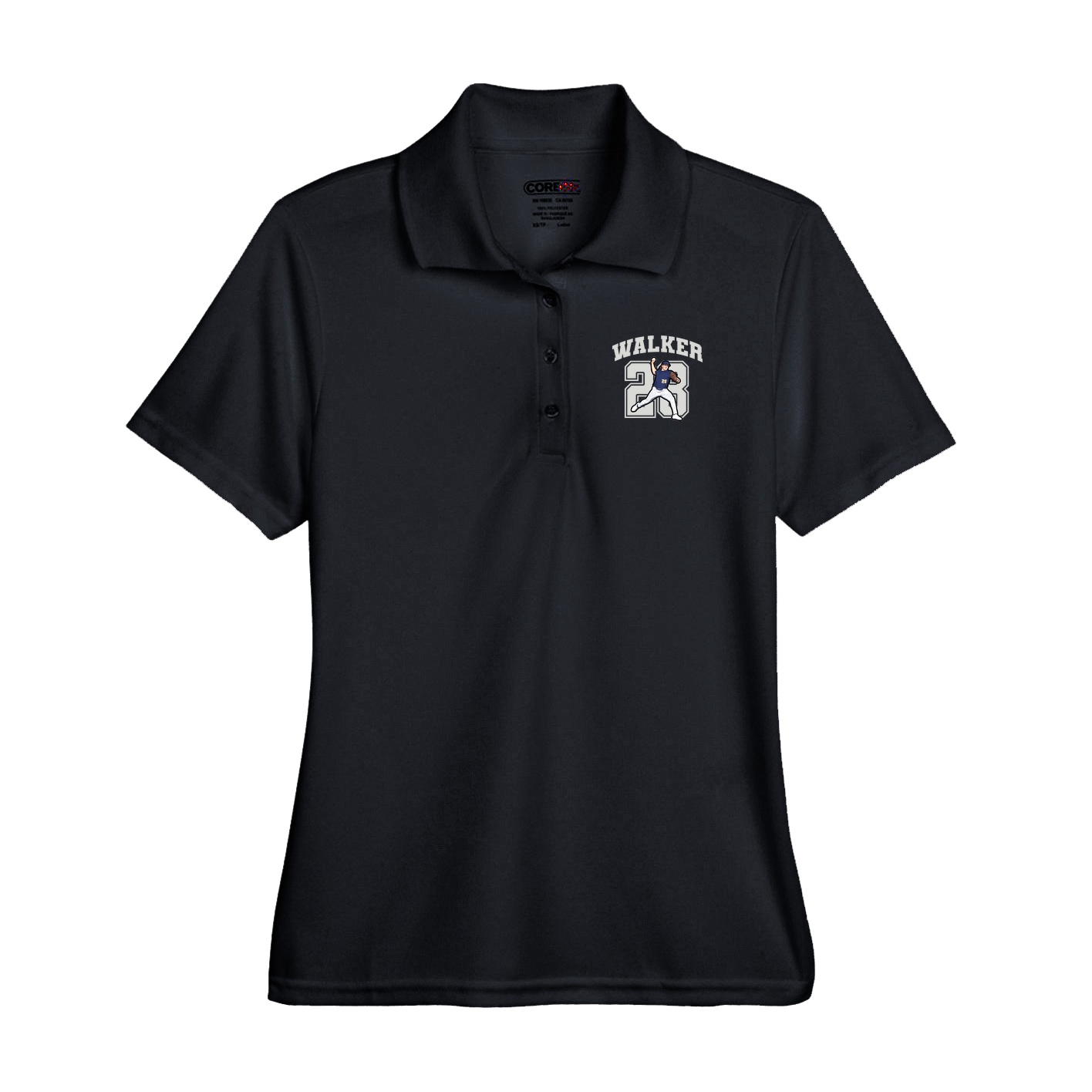 Performance Polo — Number in Black