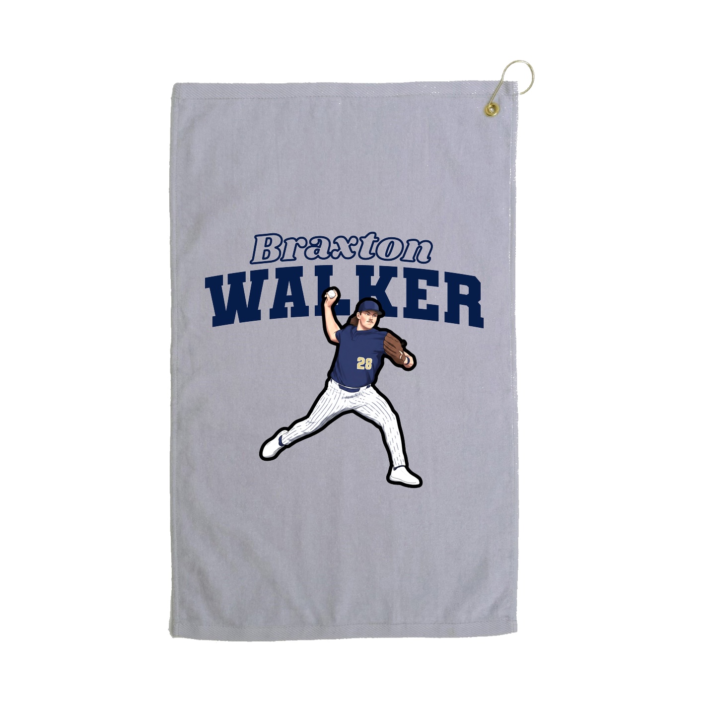 Golf Towel — Name Arch in Grey