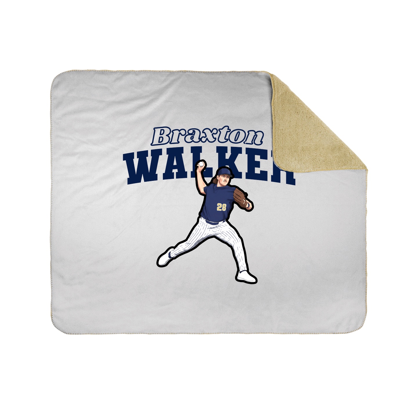 Throw Blanket — Name Arch in White