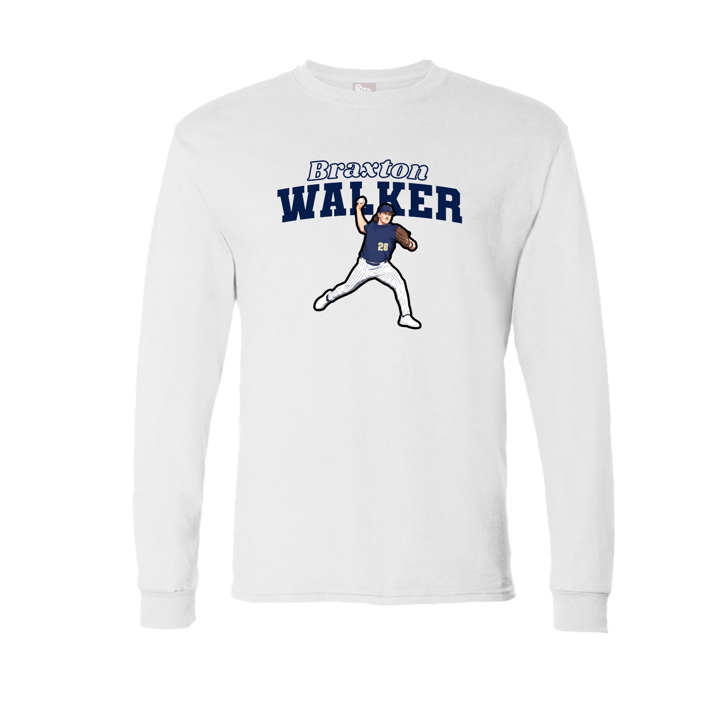 Long Sleeve Tee — Name Arch in White