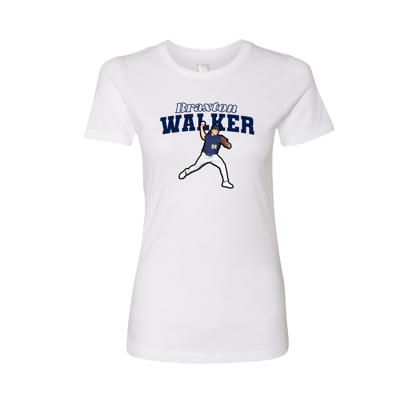 Fitted Women's Tee — Name Arch in White