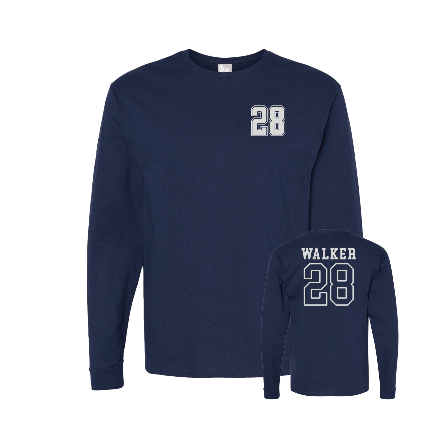 Long Sleeve Tee — Chest Back in Navy
