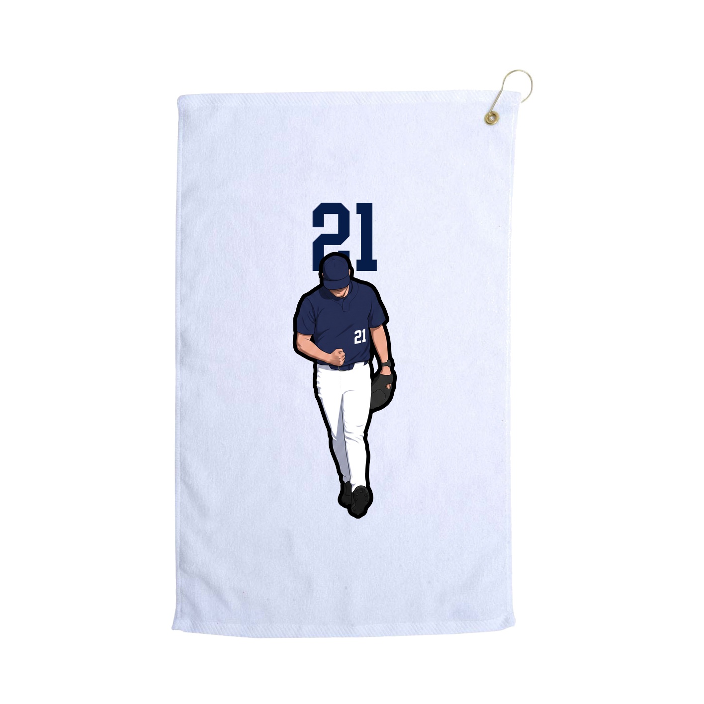 Golf Towel — Number Top in White