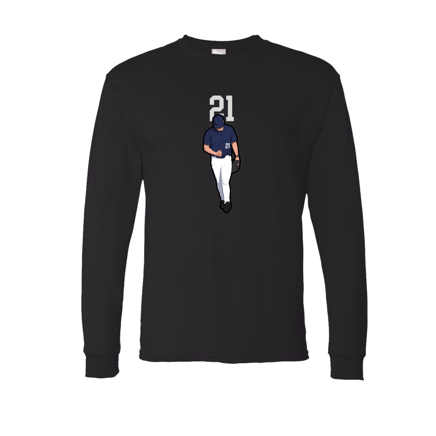 Long Sleeve Tee — Number Top in Black