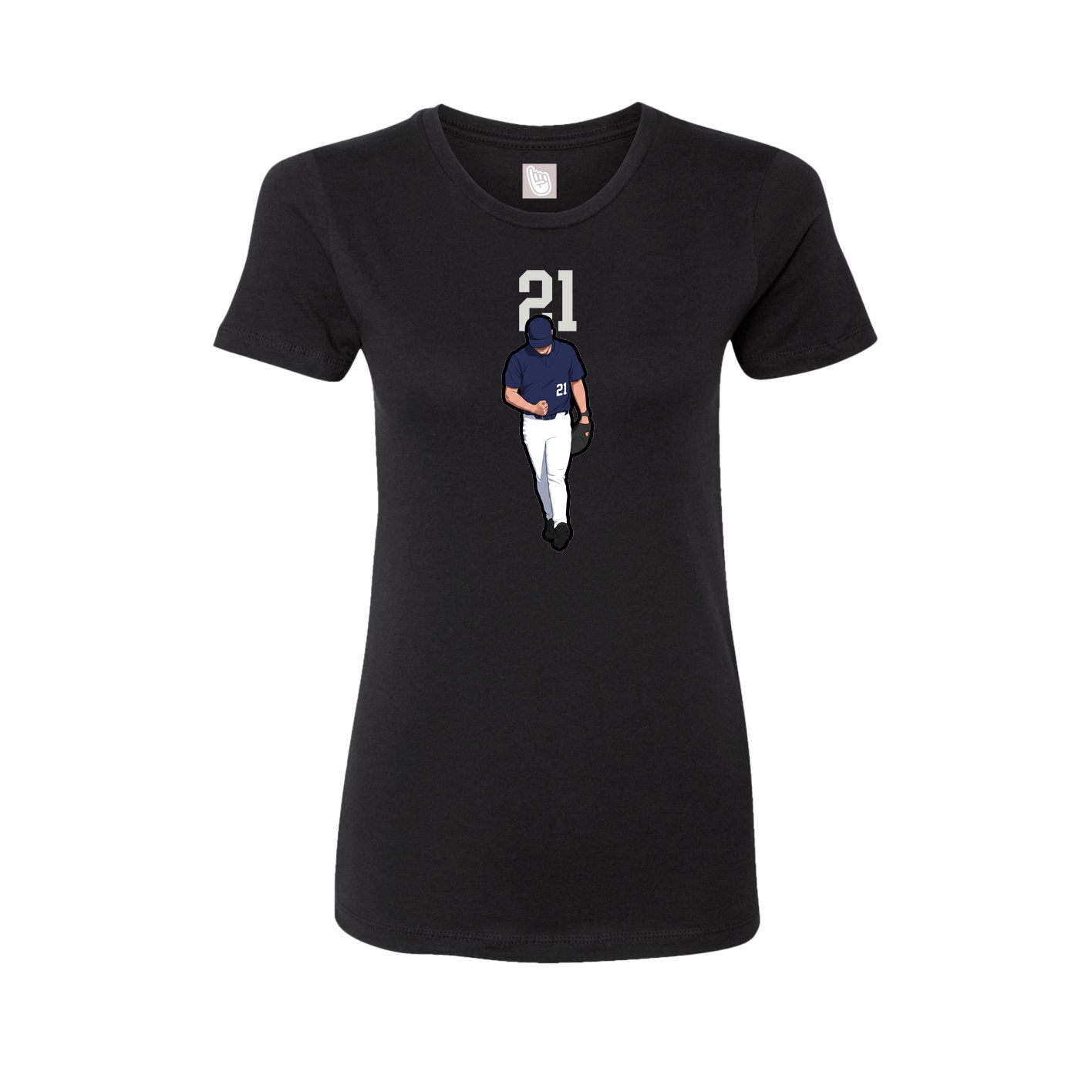 Fitted Women's Tee — Number Top in Black