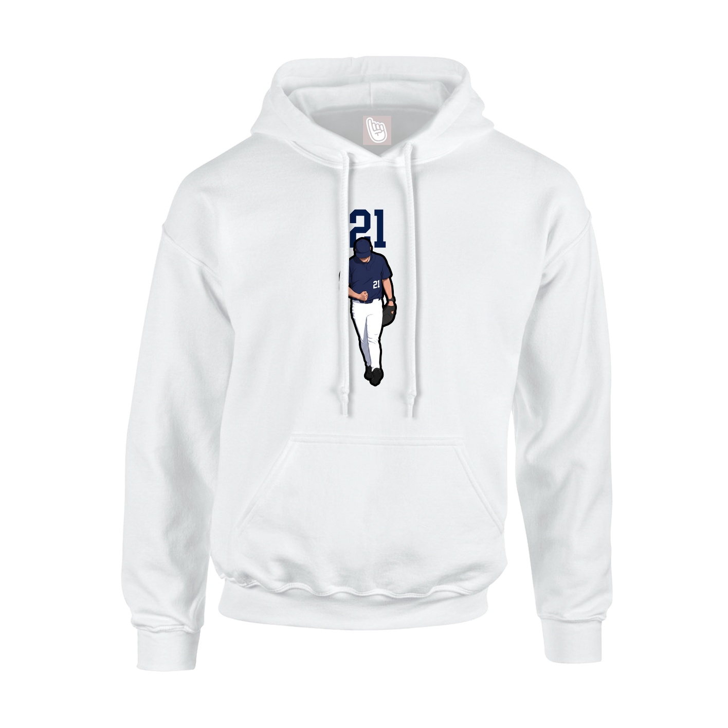 Hoodie — Number Top in White