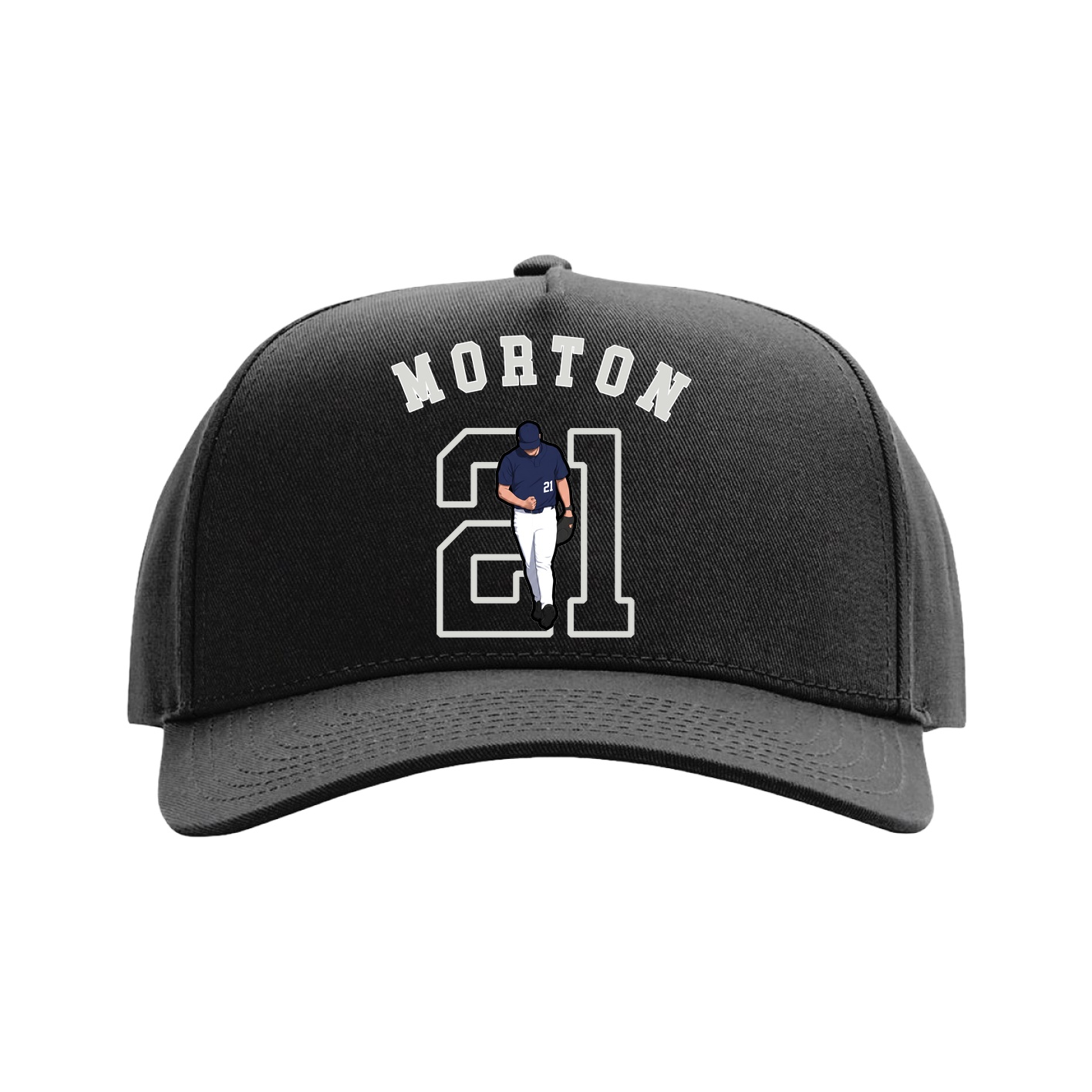Full Fabric Five-Panel Champ Cap — Shirsey Arch in Black