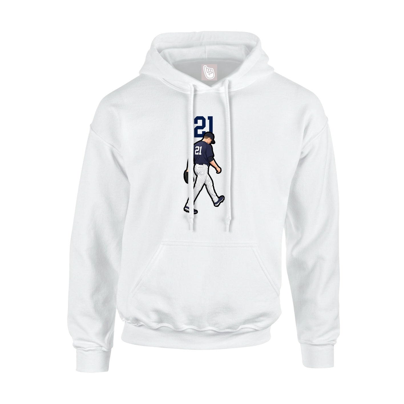 Youth Hoodie — Number Top in White