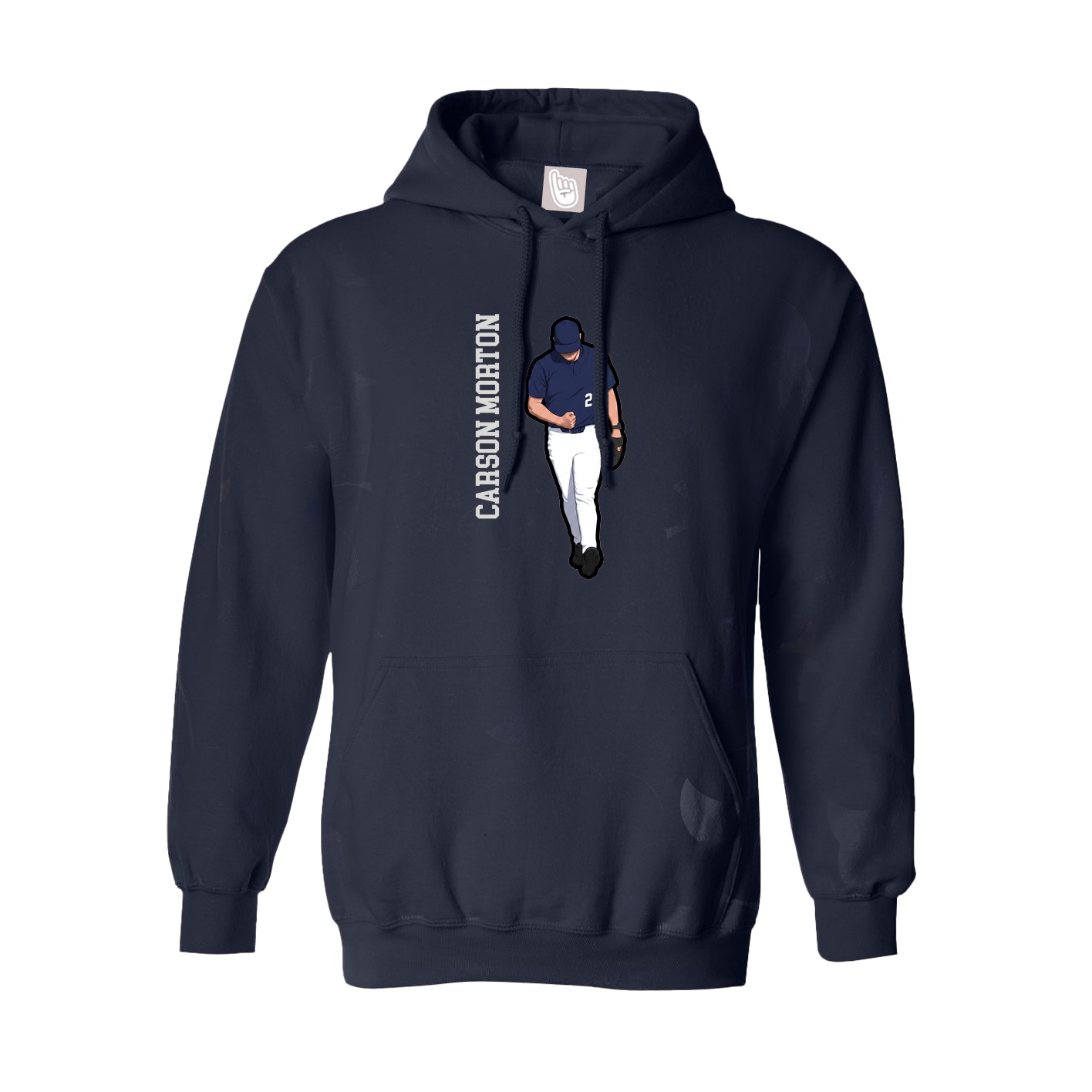 Youth Hoodie — Name Vertical in Navy