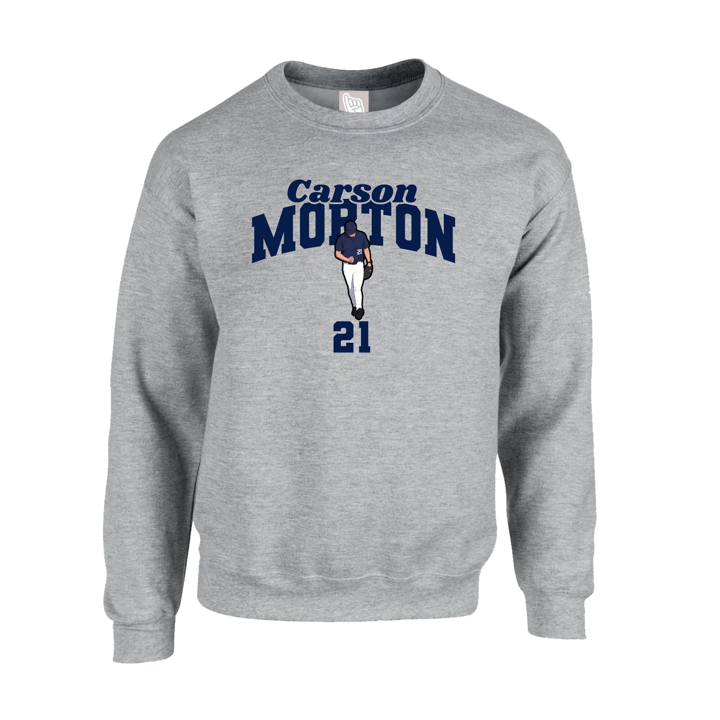 Fleece Crew — Signature Arch in Grey