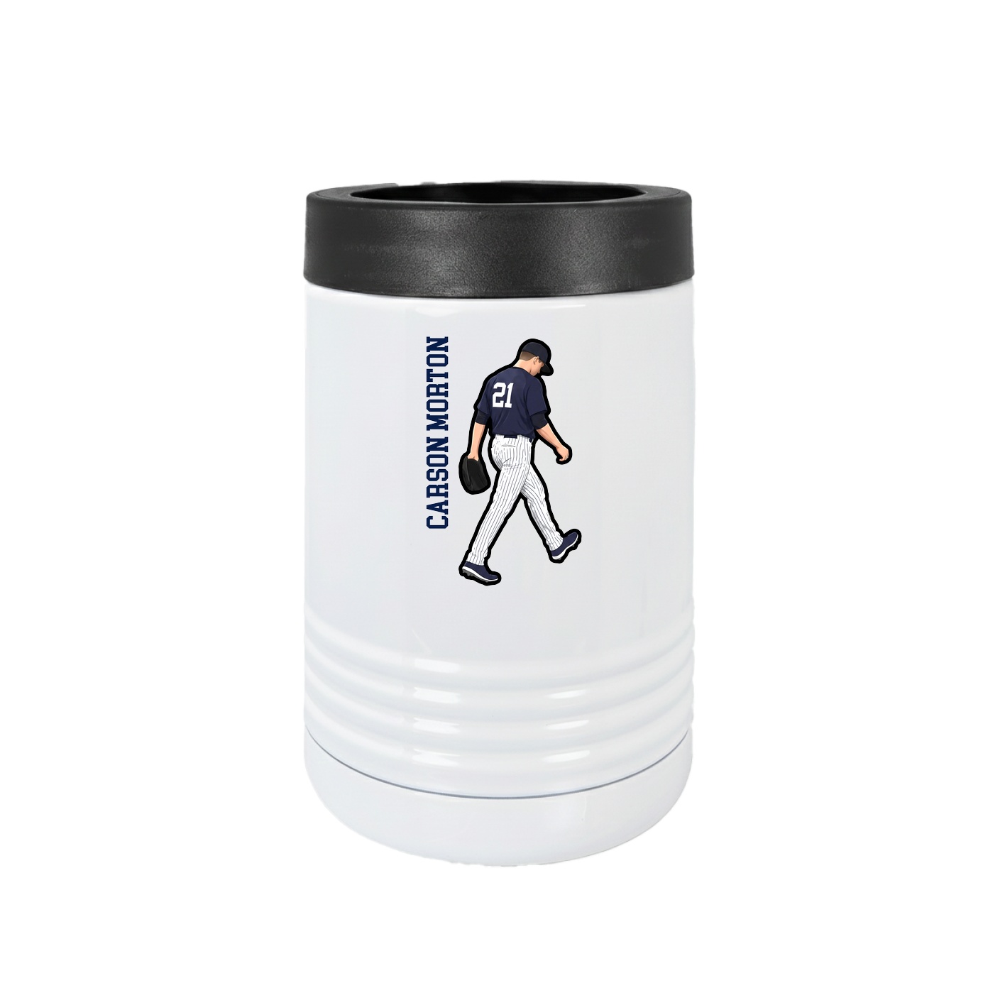 Beverage Holder — Name Vertical in White