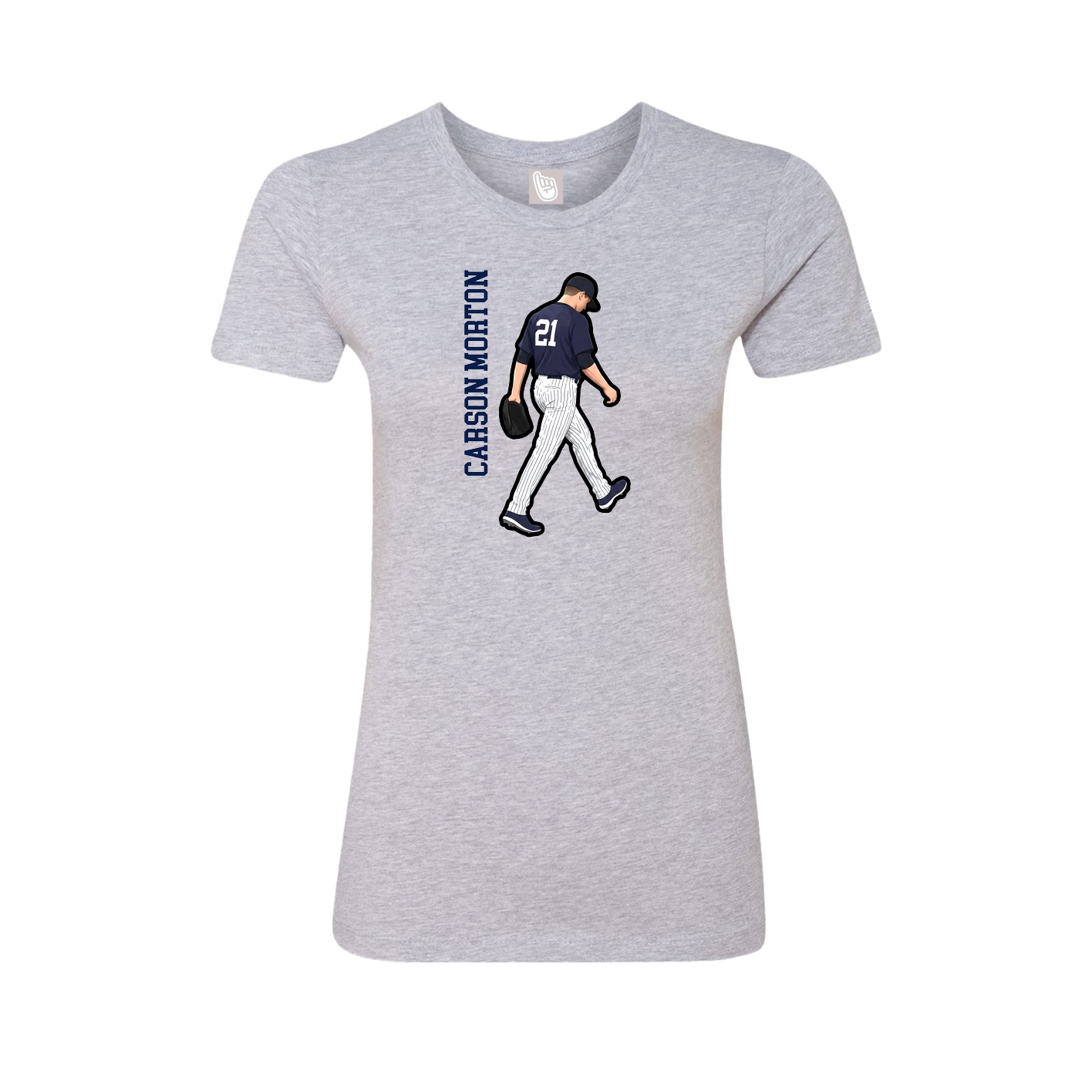 Fitted Women's Tee — Name Vertical in Grey