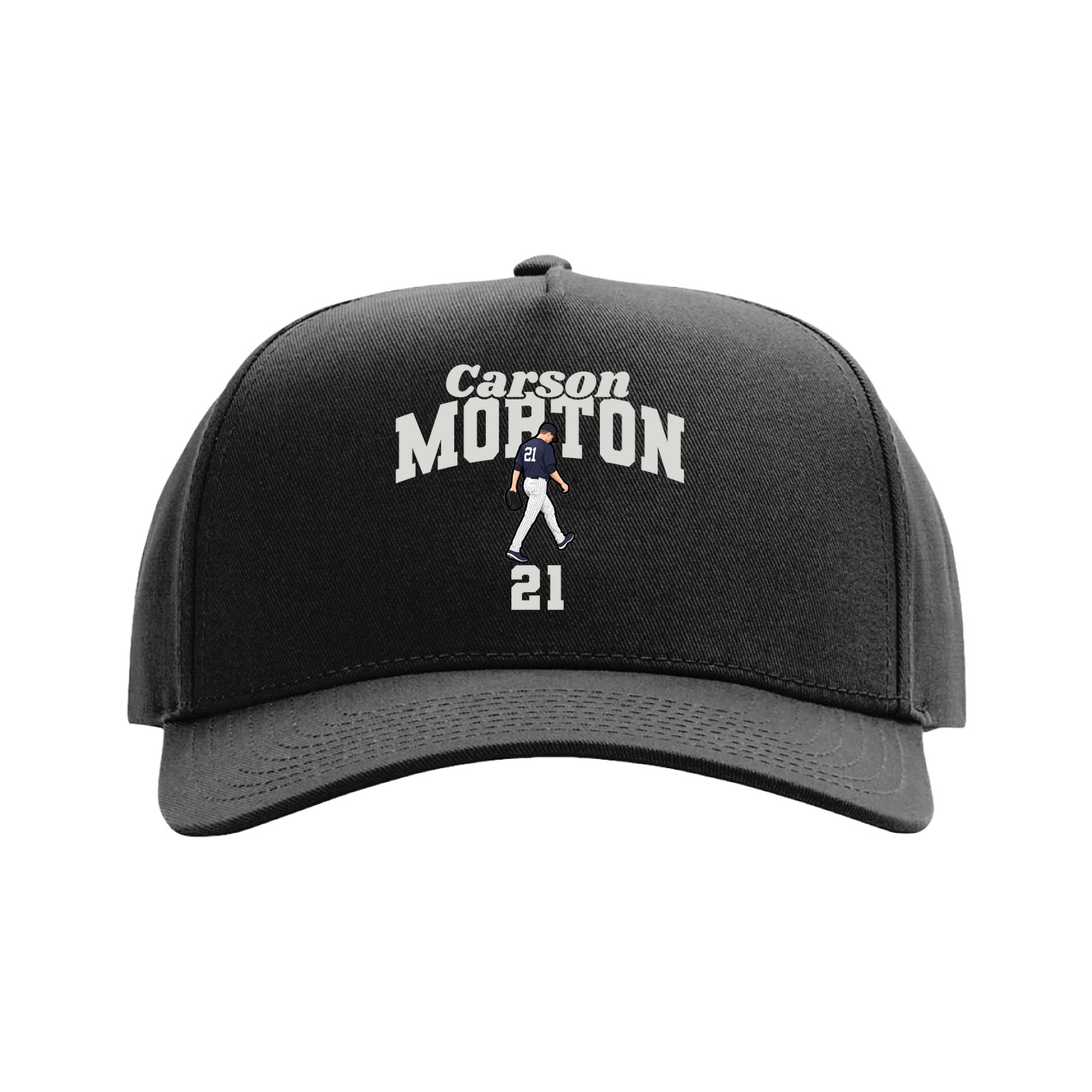 Full Fabric Five-Panel Champ Cap — Signature Arch in Black