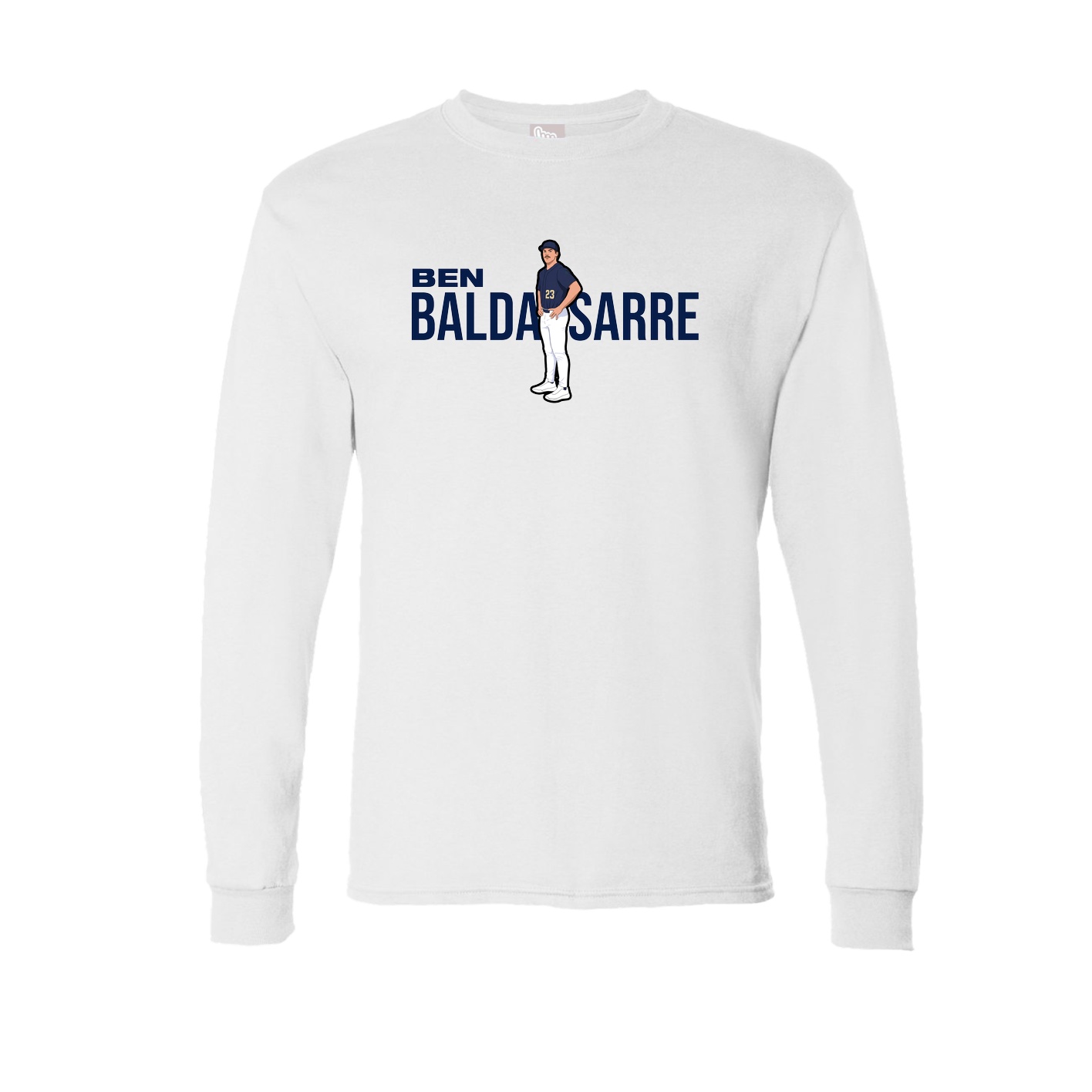 Long Sleeve Tee — Player Name in White