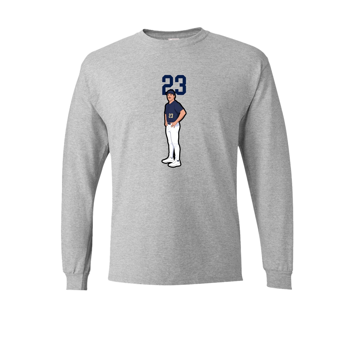 Long Sleeve Tee — Number Top in Grey