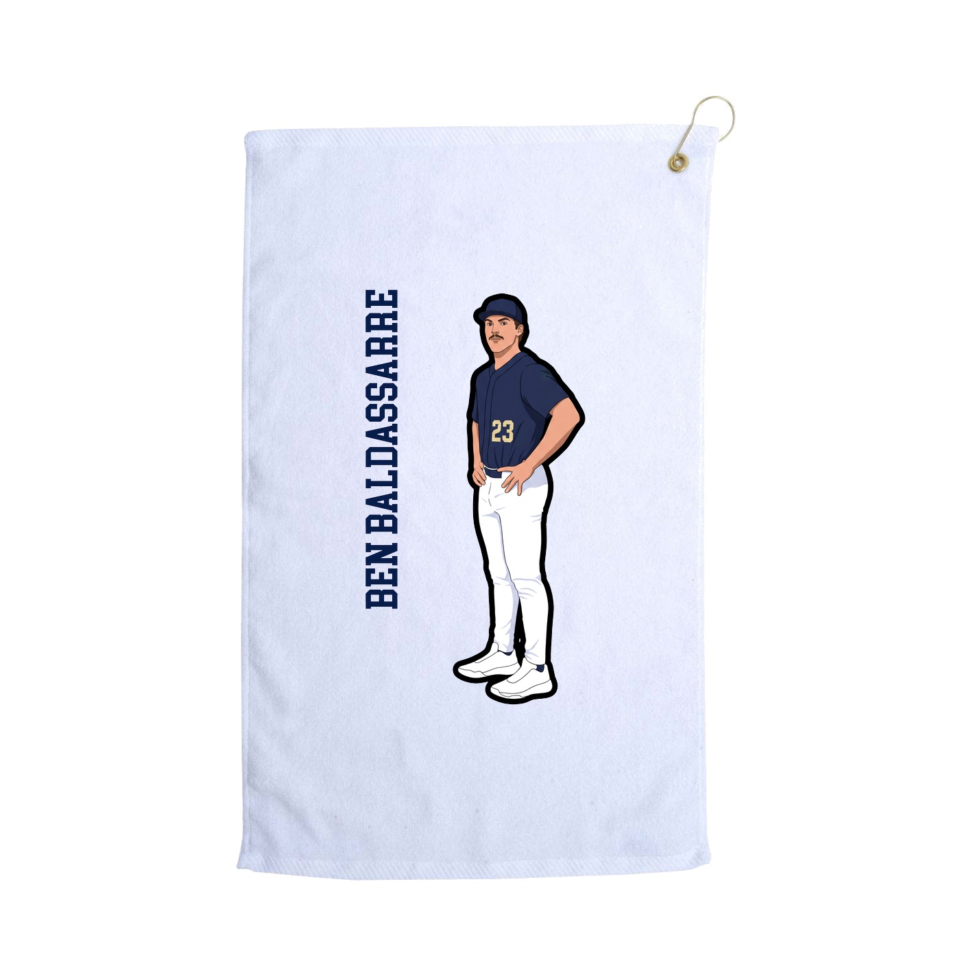 Golf Towel — Name Vertical in White