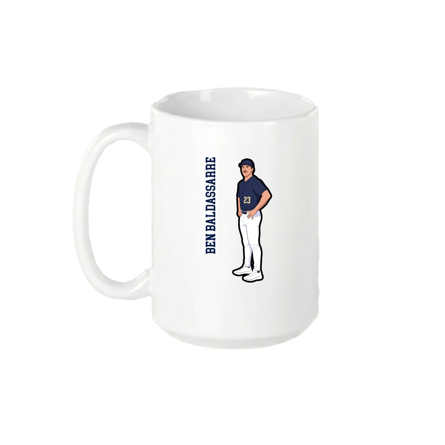 15oz Coffee Mug — Name Vertical in White