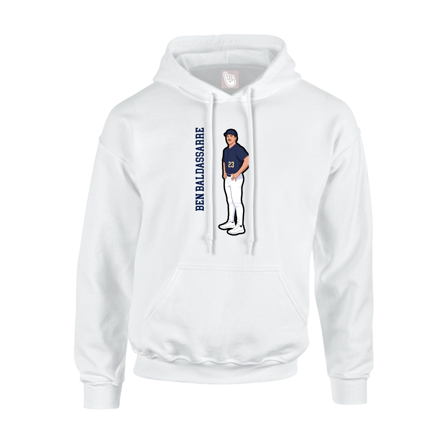 Hoodie — Name Vertical in White