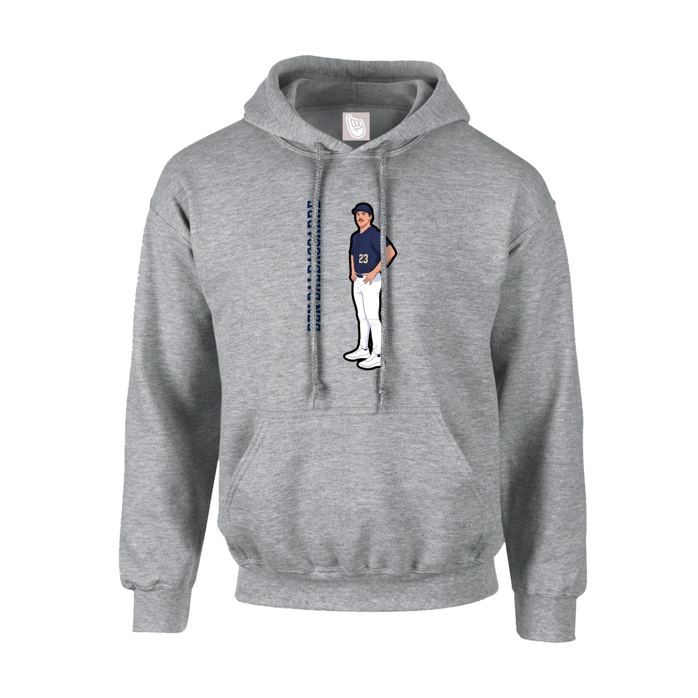 Youth Hoodie — Name Vertical in Grey