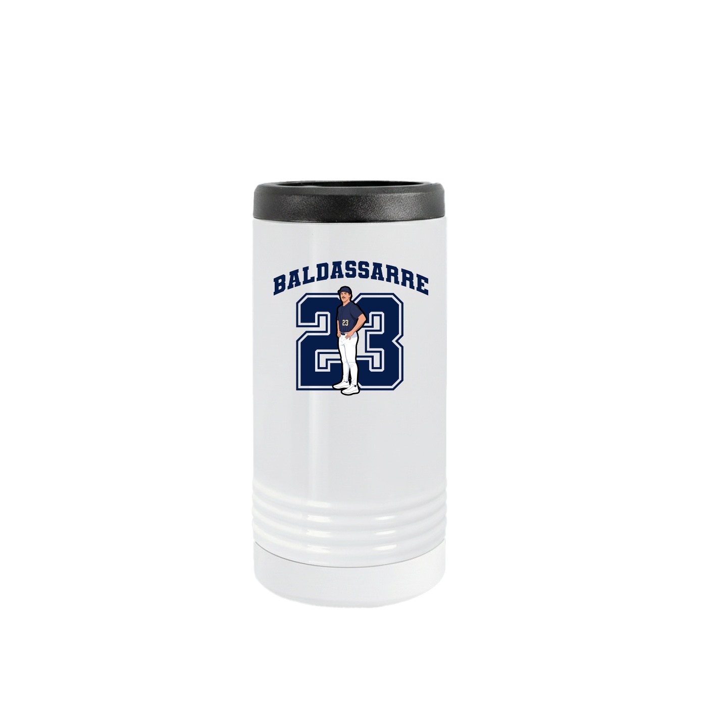 Slim Beverage Holder — Number in White