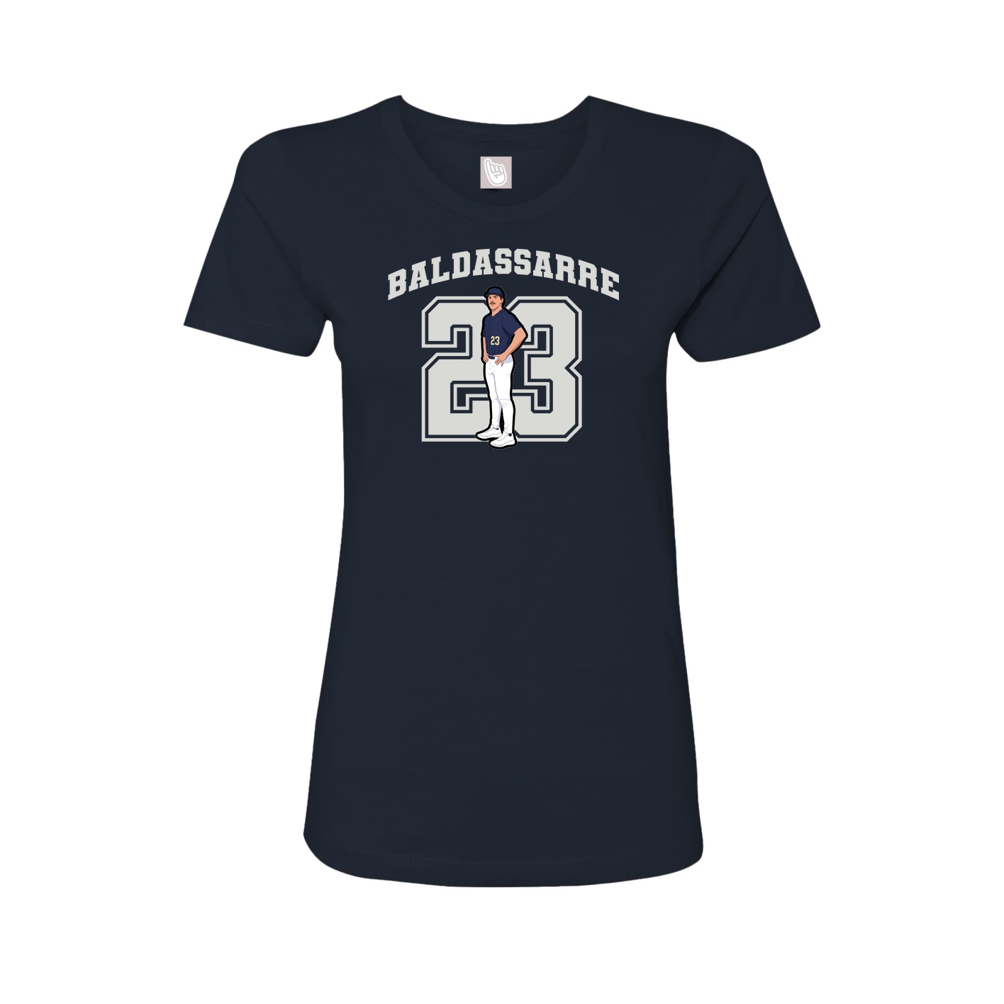 Fitted Women's Tee — Number in Navy