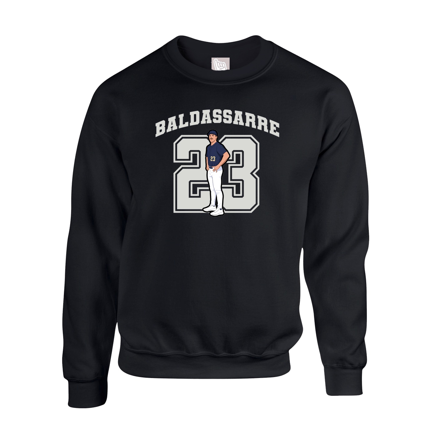 Fleece Crew — Number in Black