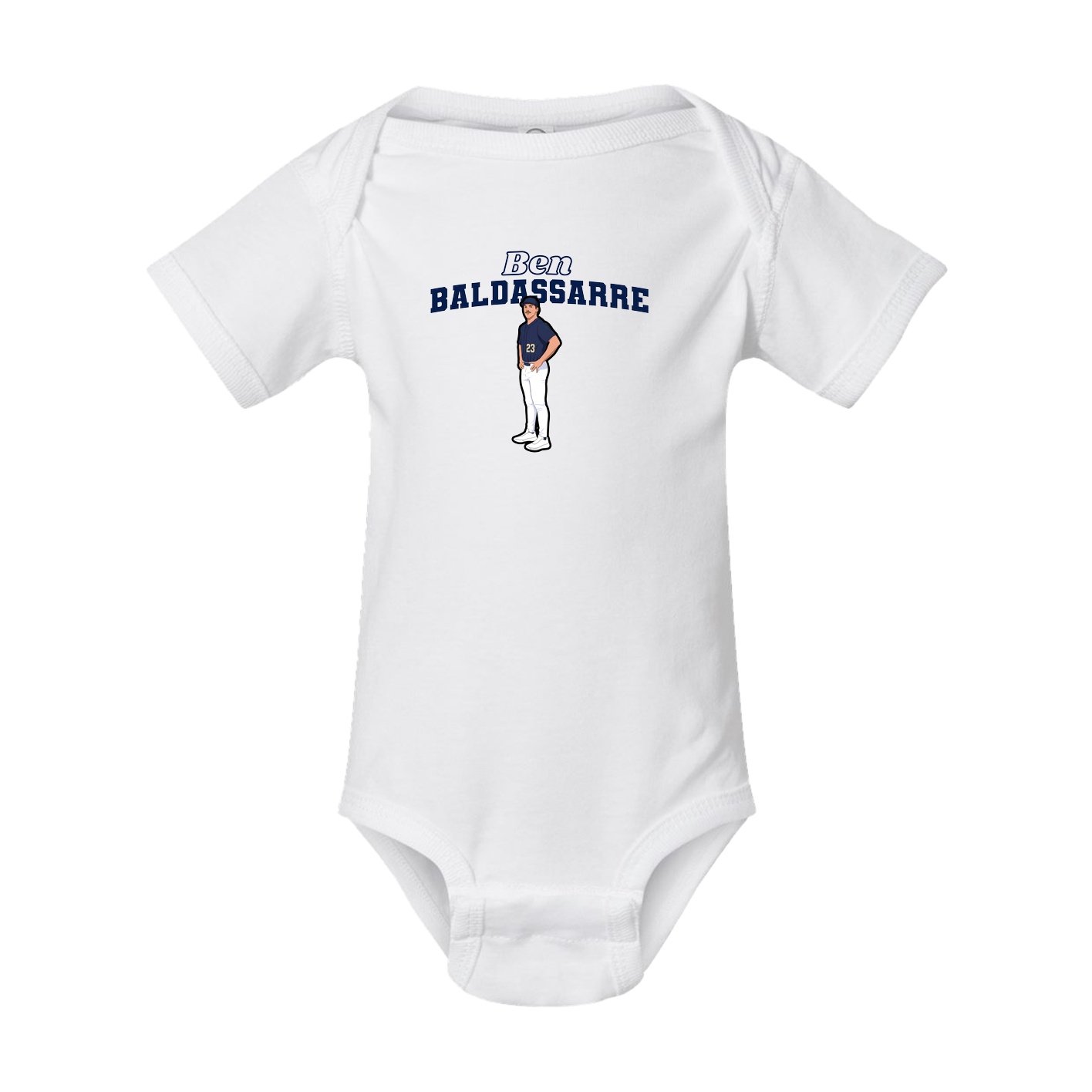 Baby Onesie — Name Arch in White