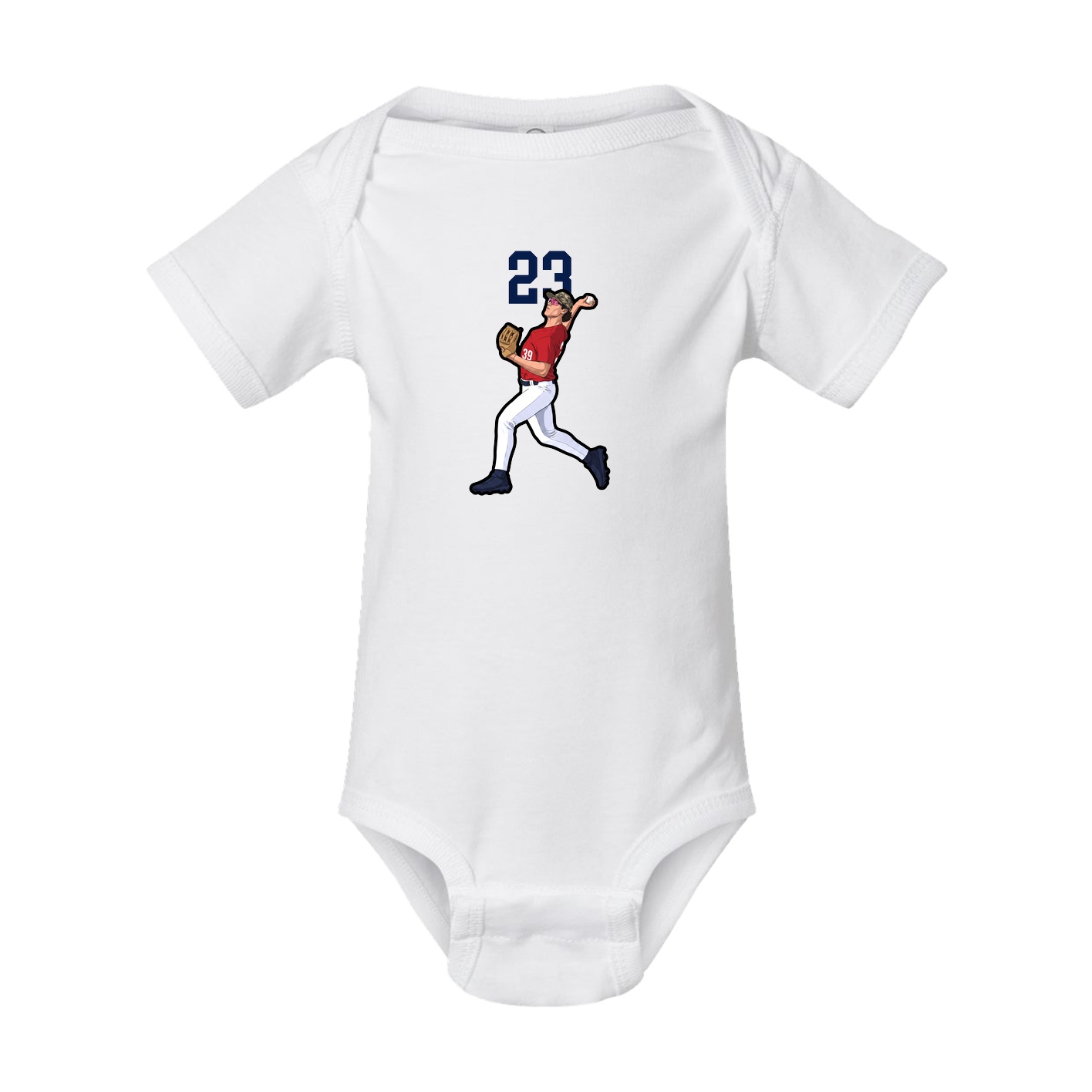 Baby Onesie — Number Top in White