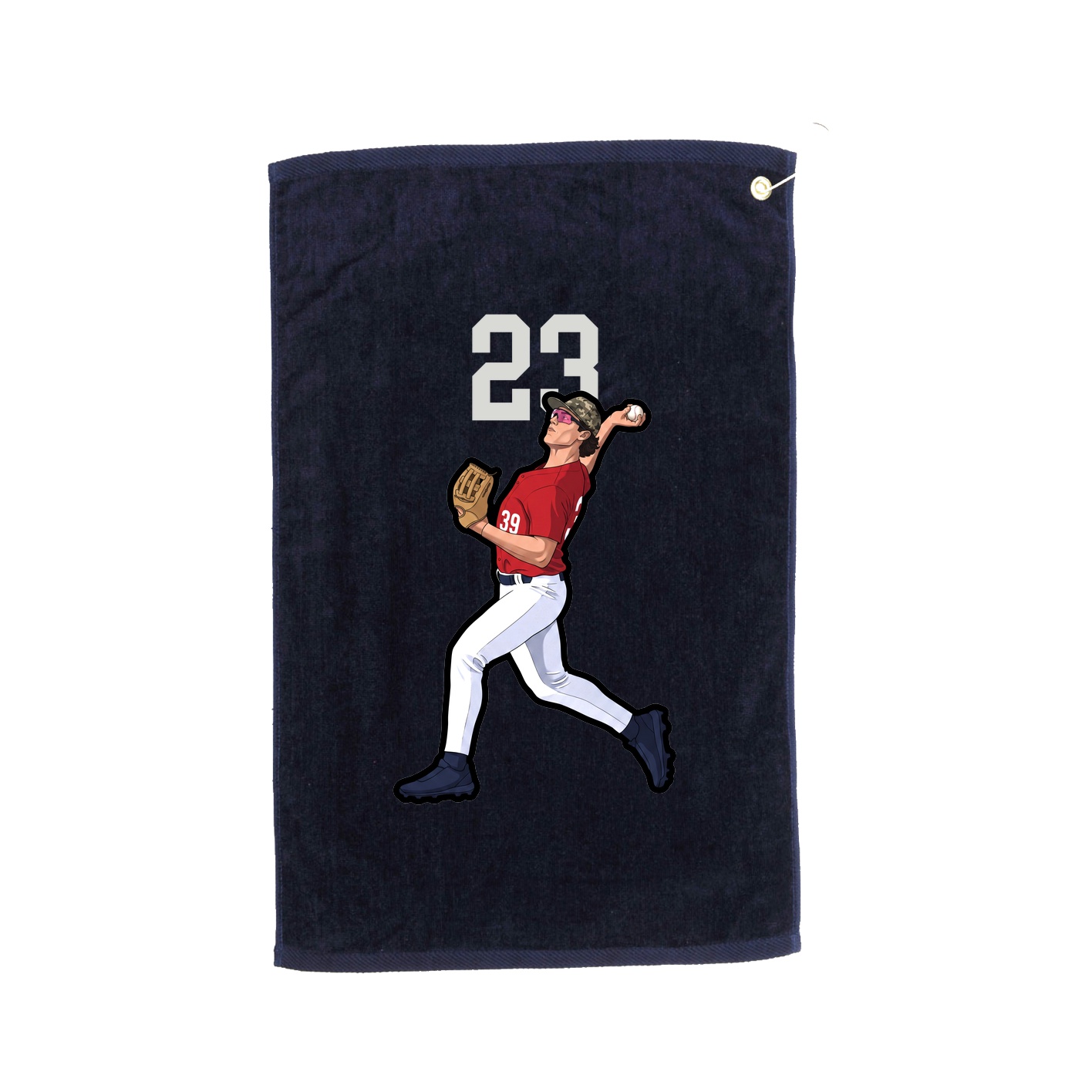 Golf Towel — Number Top in Navy