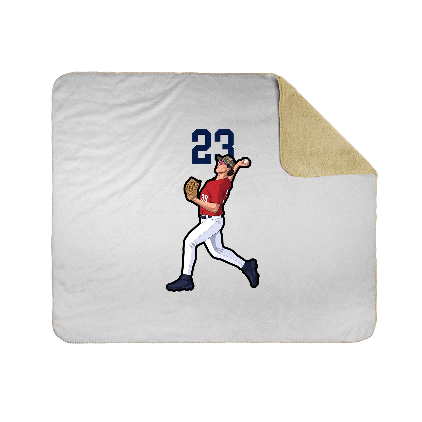 Throw Blanket — Number Top in White