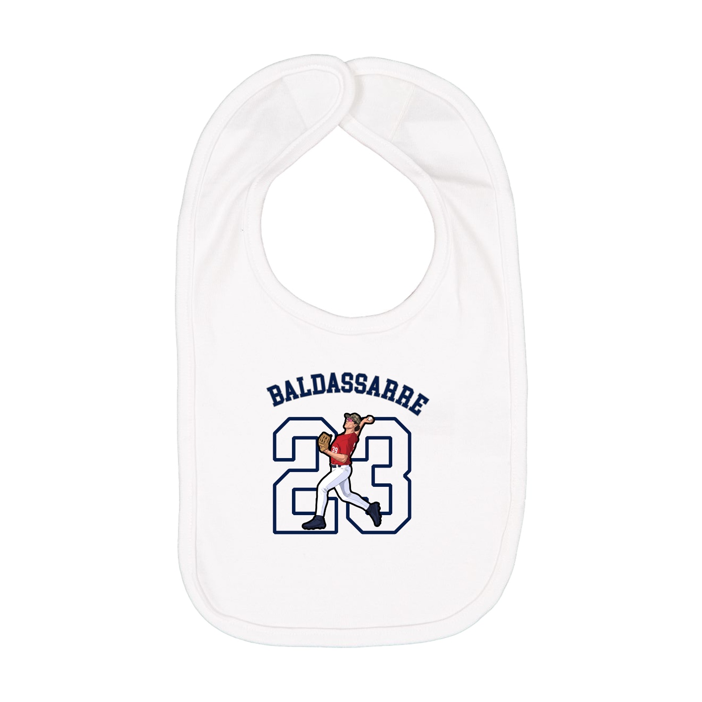Infant Bib — Shirsey Arch in White