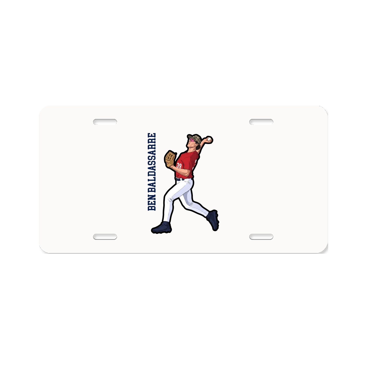 License Plate — Name Vertical in Classic