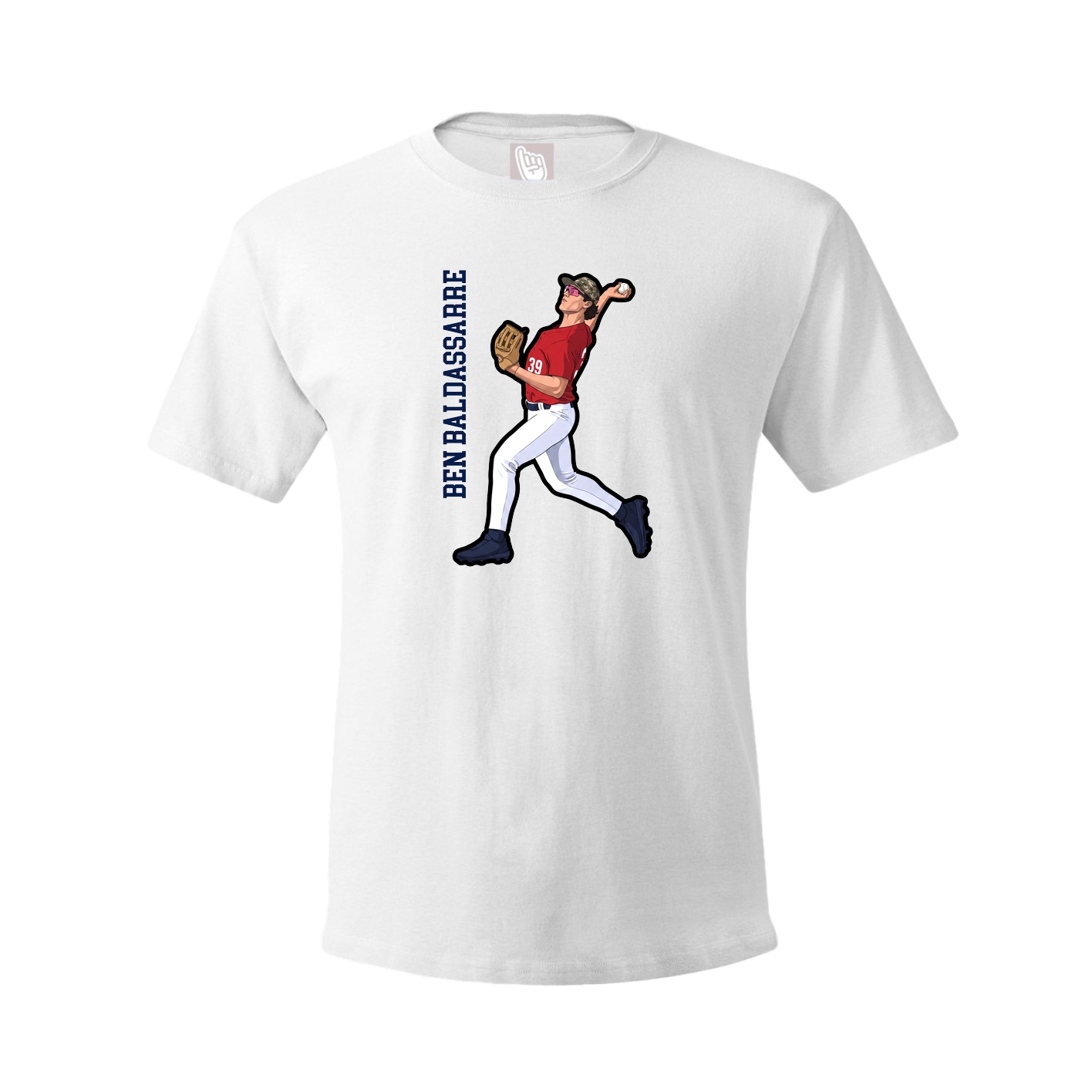 Tee — Name Vertical in White