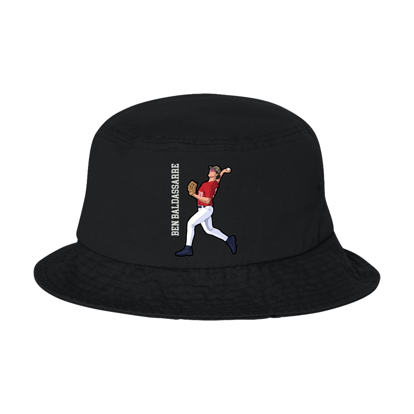 Bucket Cap — Name Vertical in Black