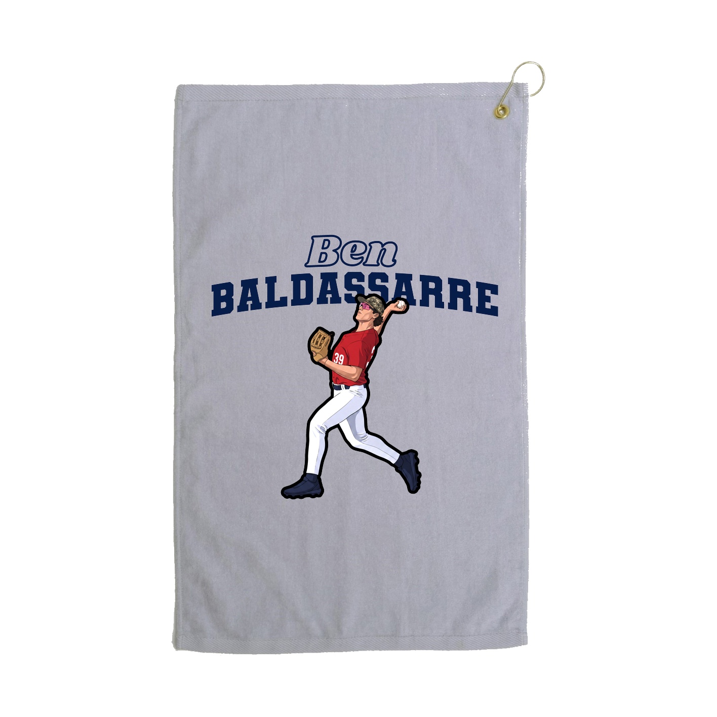Golf Towel — Name Arch in Grey