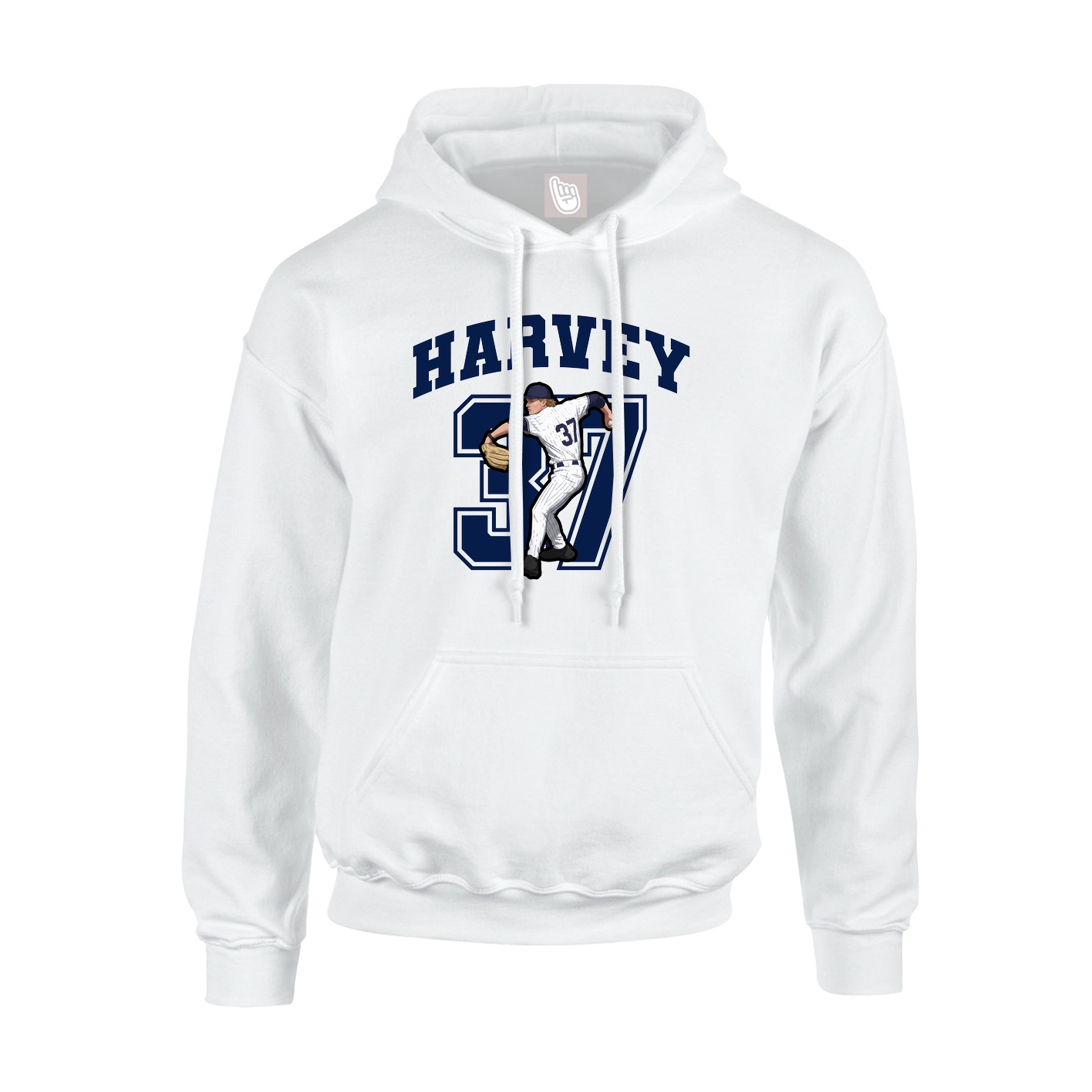 Youth Hoodie — Number in White