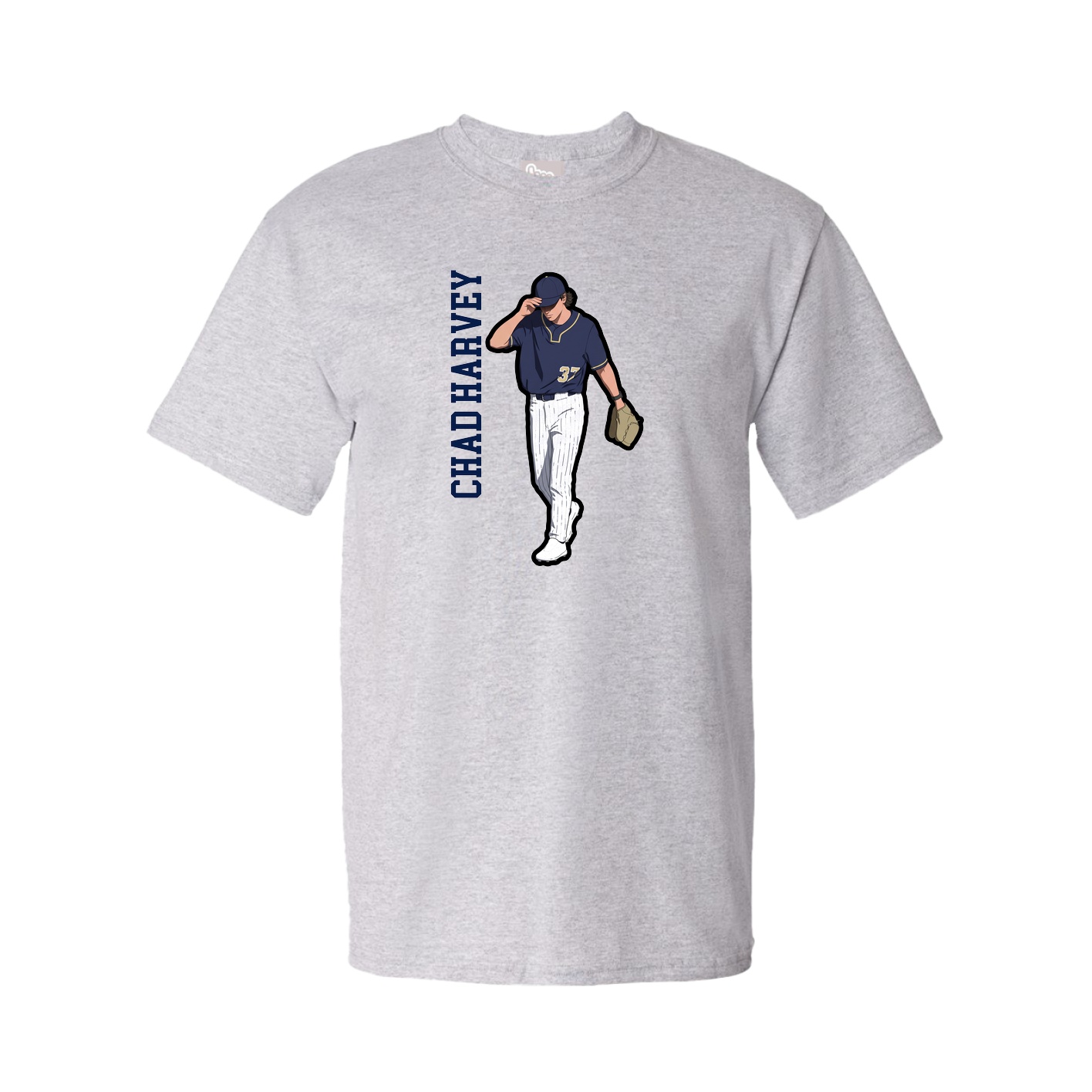 Tee — Name Vertical in Grey