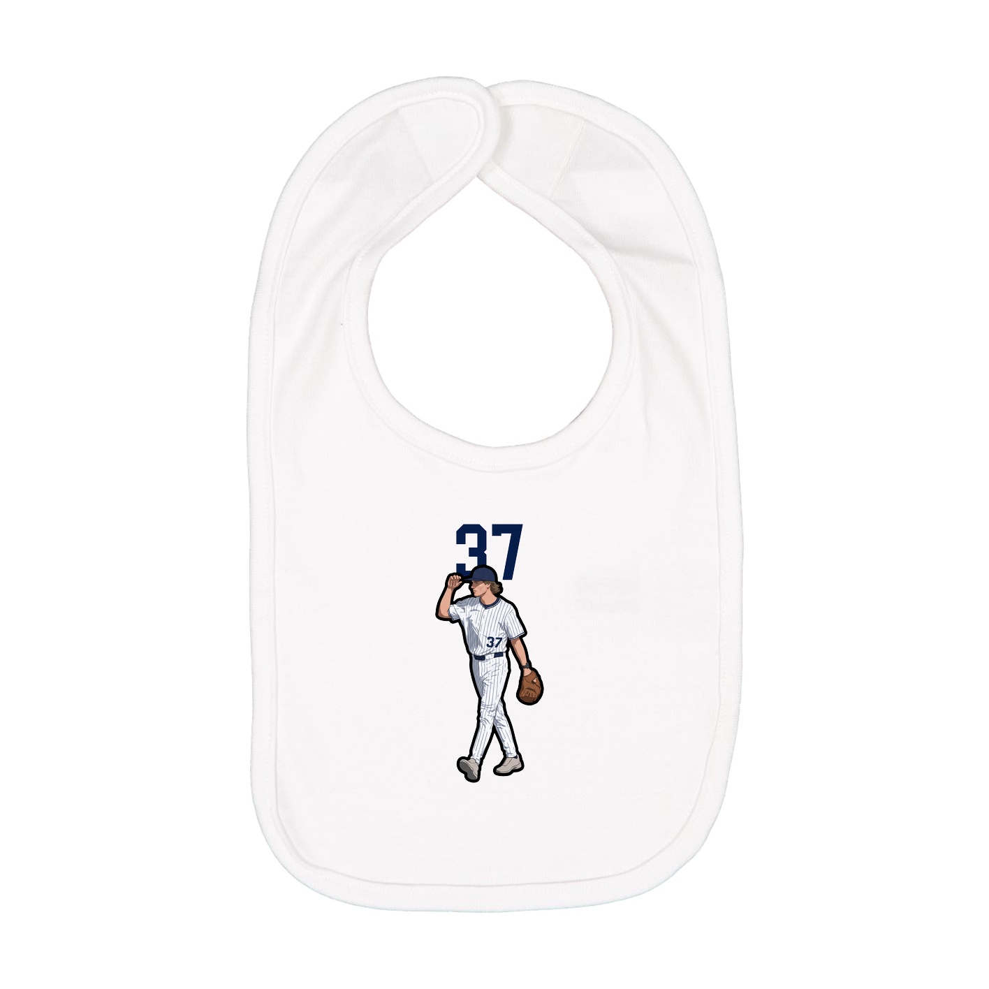 Infant Bib — Number Top in White