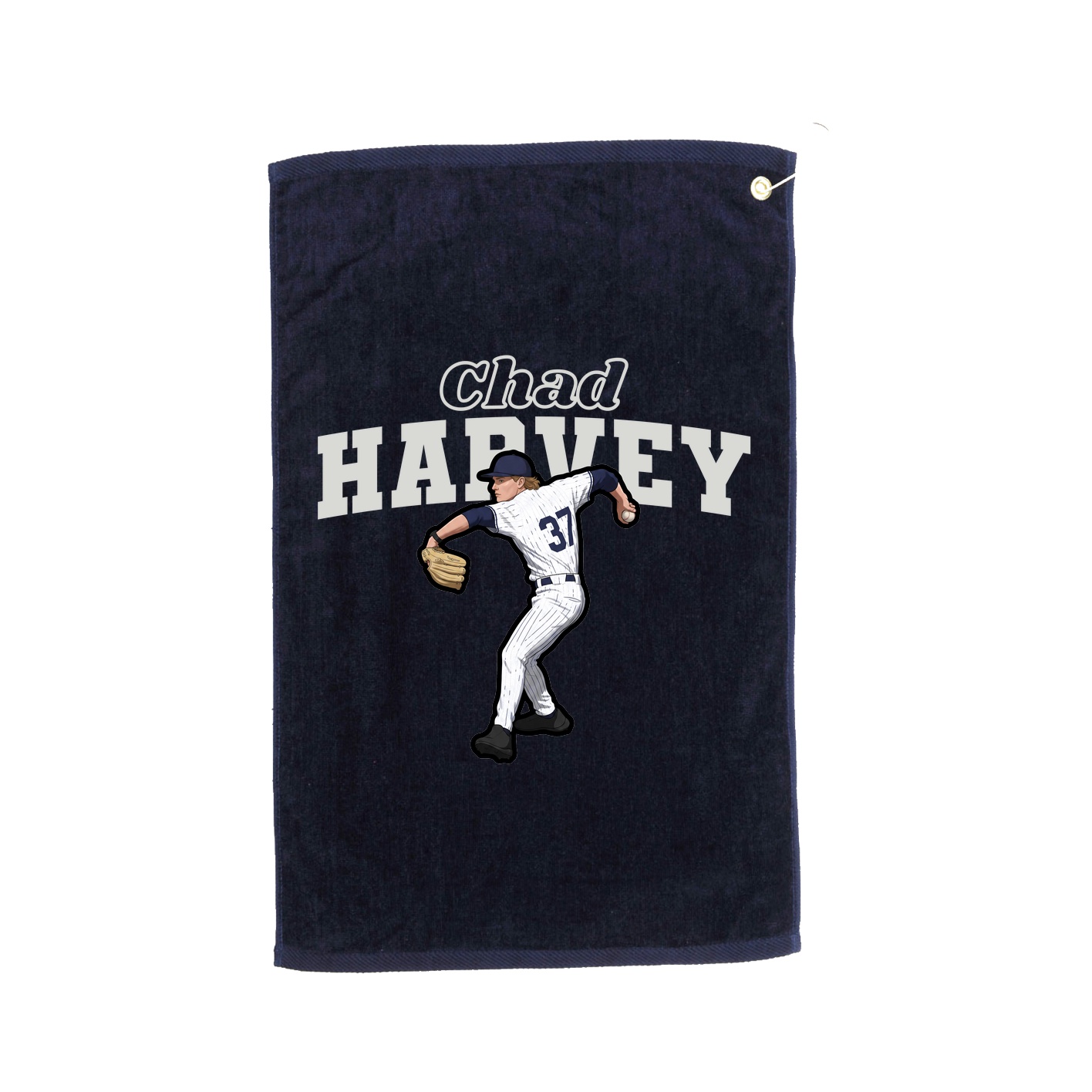 Golf Towel — Name Arch in Navy