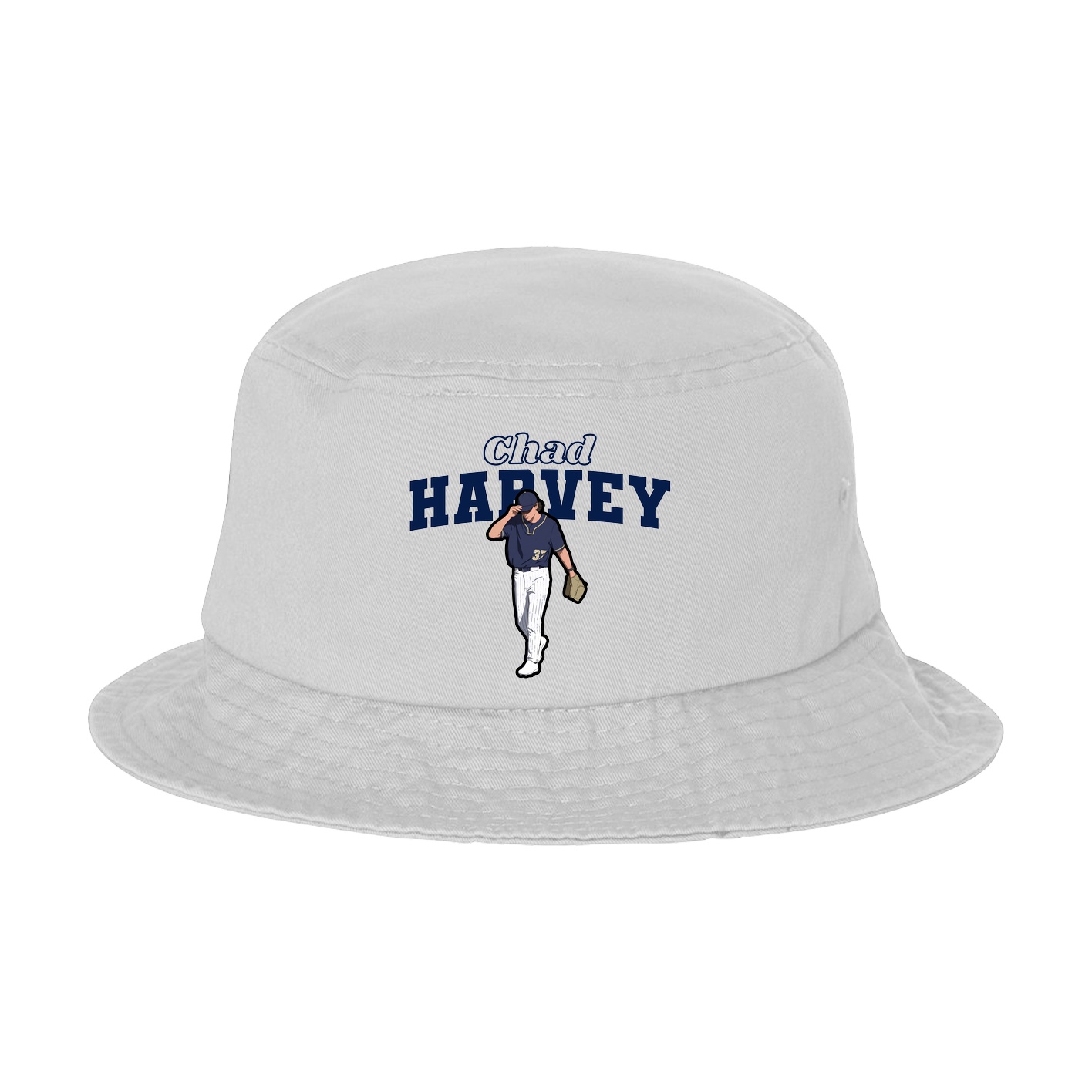 Bucket Cap — Name Arch in White
