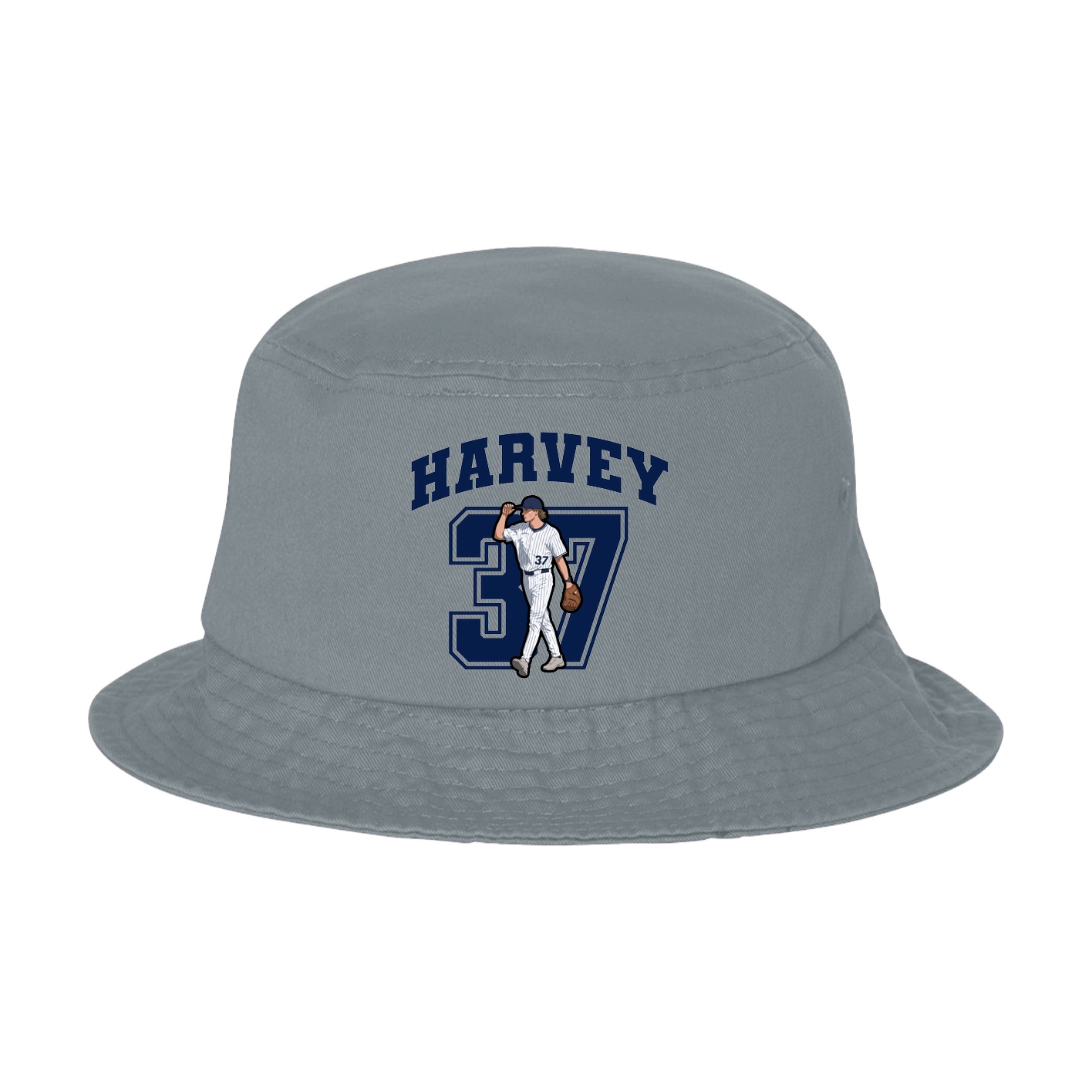 Bucket Cap — Number in Grey