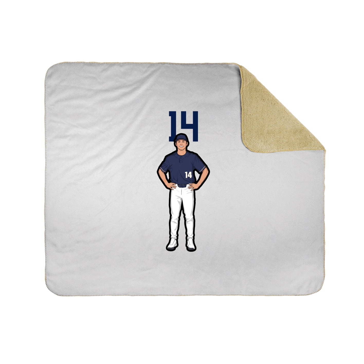 Throw Blanket — Number Top in White