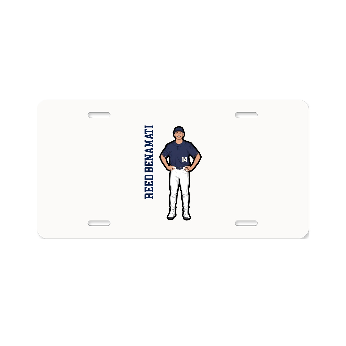 License Plate — Name Vertical in Classic