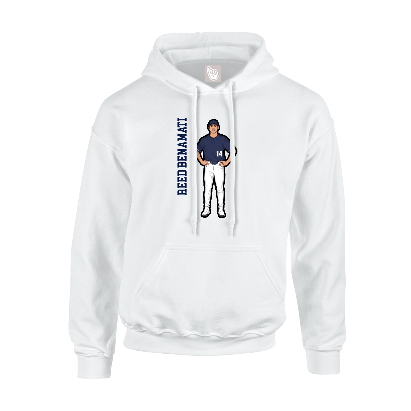Hoodie — Name Vertical in White