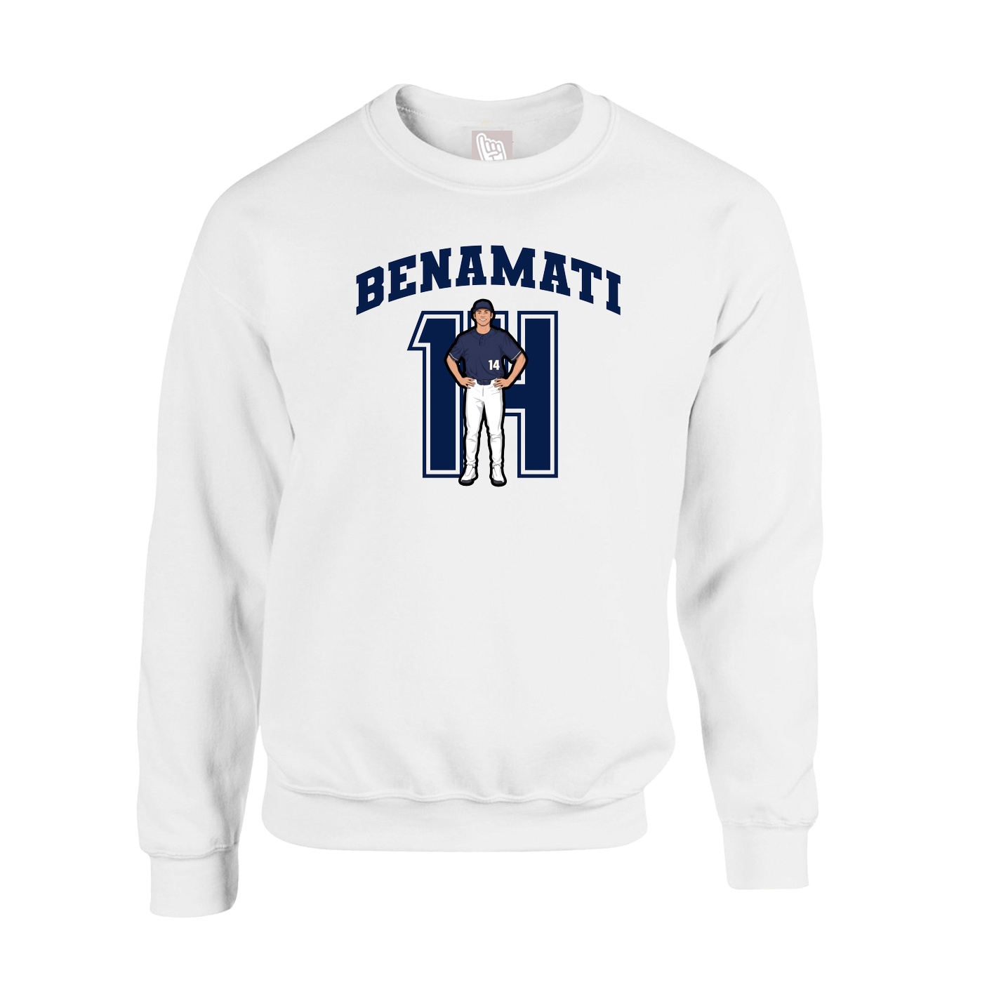 Fleece Crew — Number in White