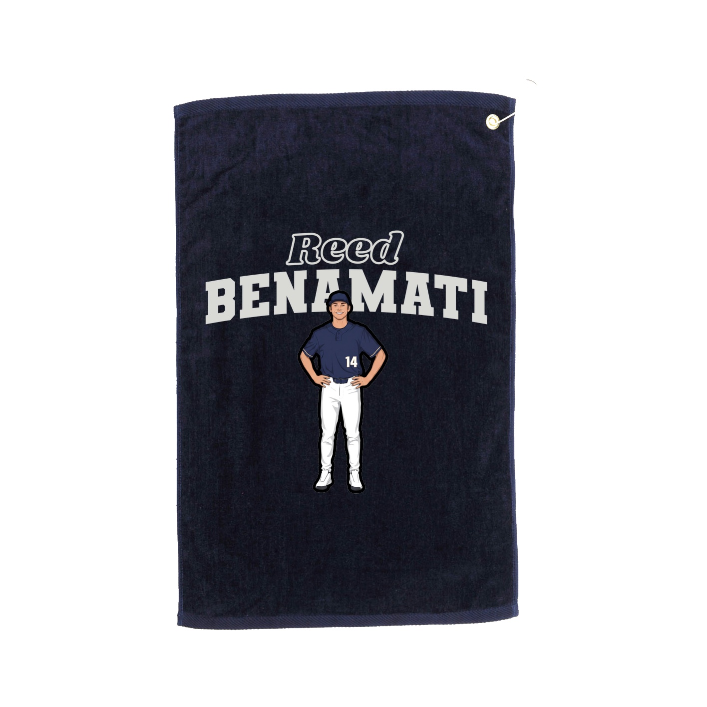 Golf Towel — Name Arch in Navy
