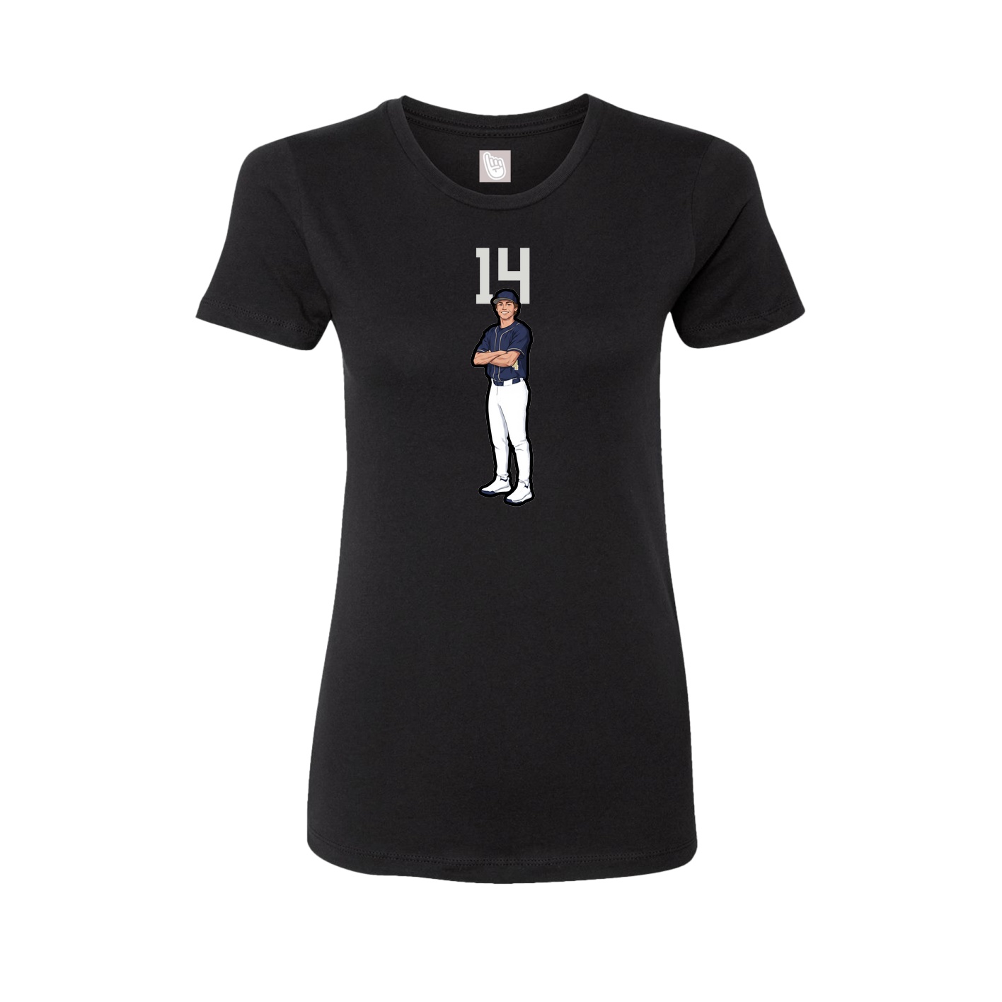 Fitted Women's Tee — Number Top in Black