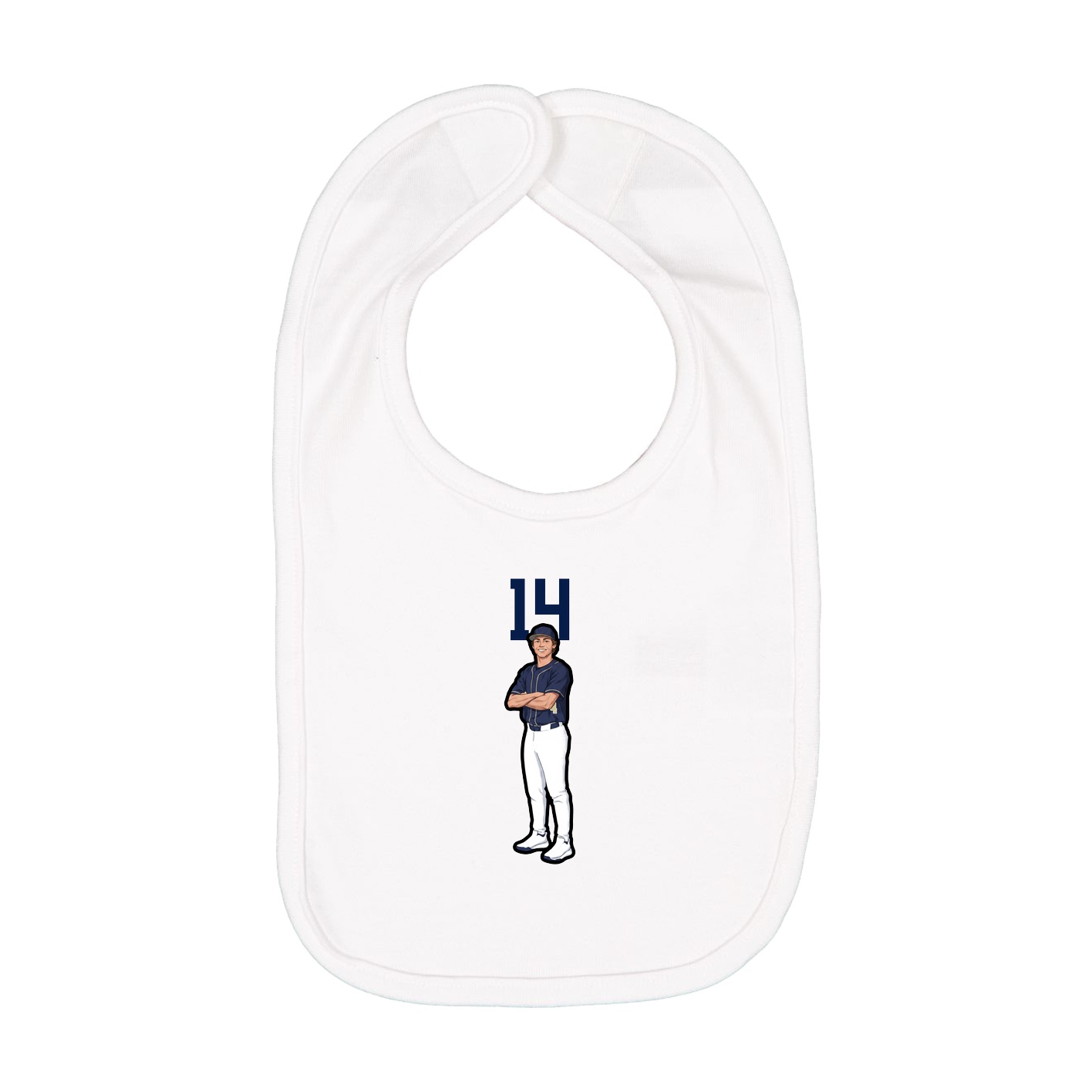 Infant Bib — Number Top in White
